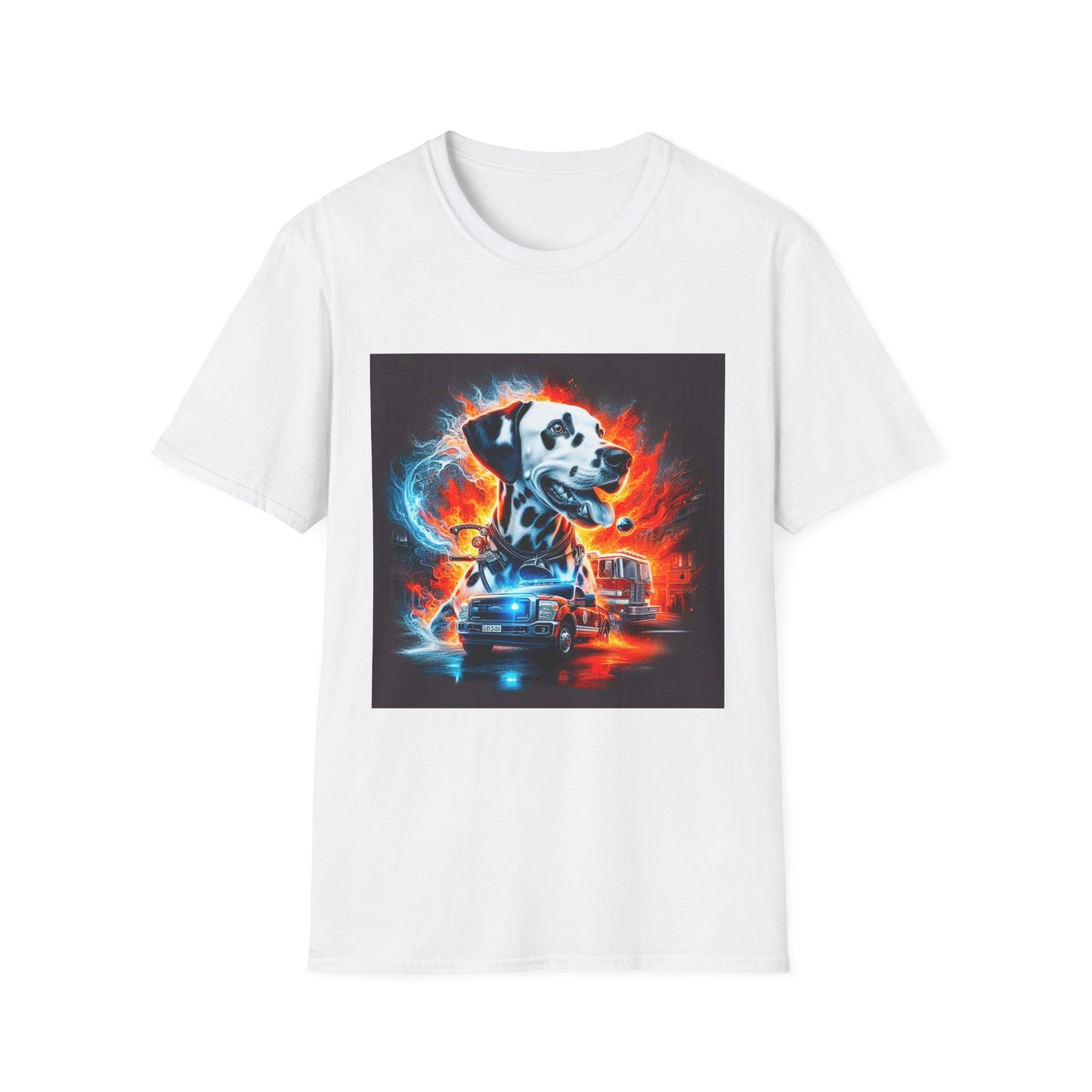 Dalmatian fireman hero t shirt T-Shirt Printify XS White