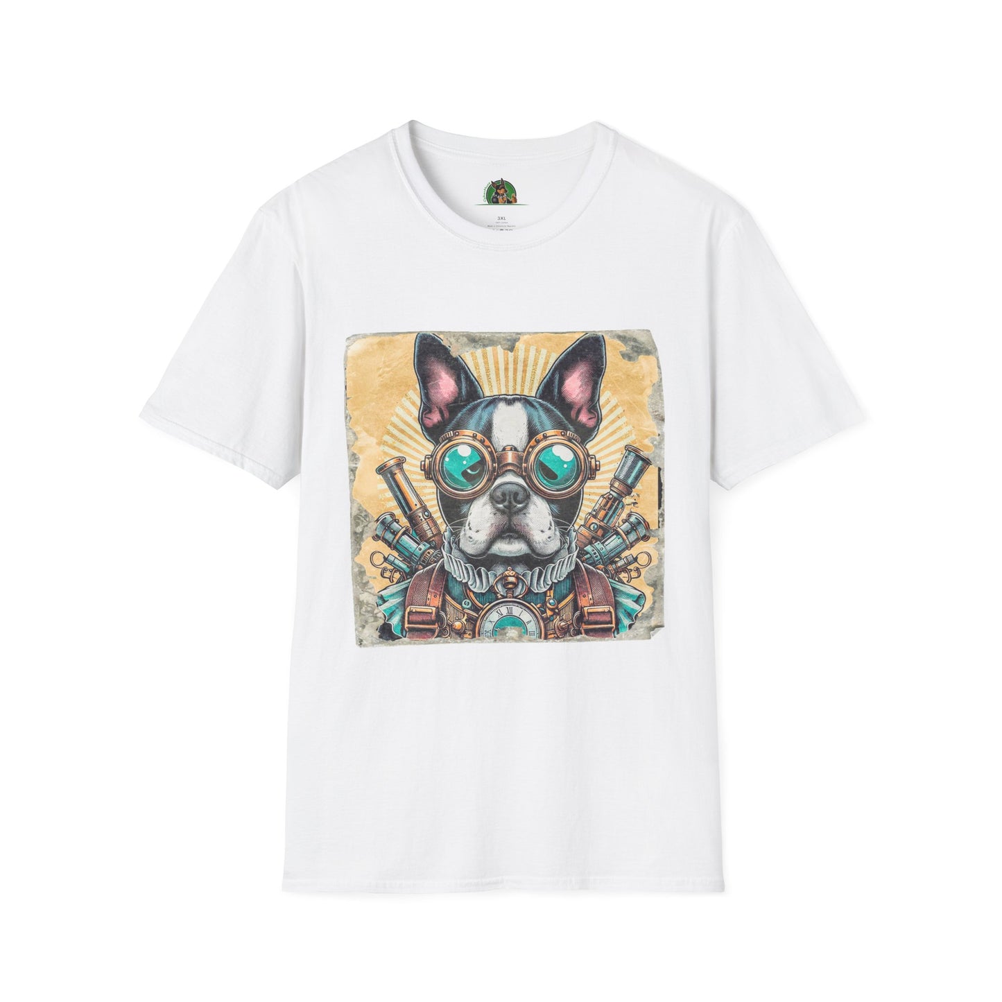 Boston Terrier Steampunk Dog Shirt T-Shirt Printify XS White
