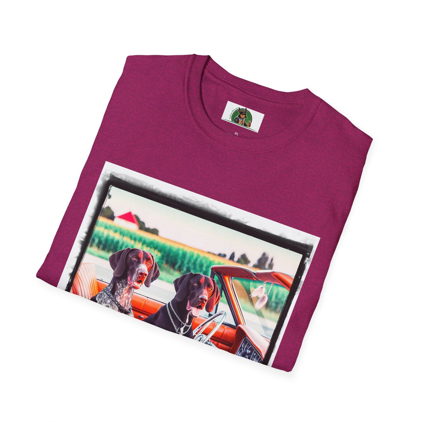 Wacky German Shorthaired Pointer friends driving t shirt