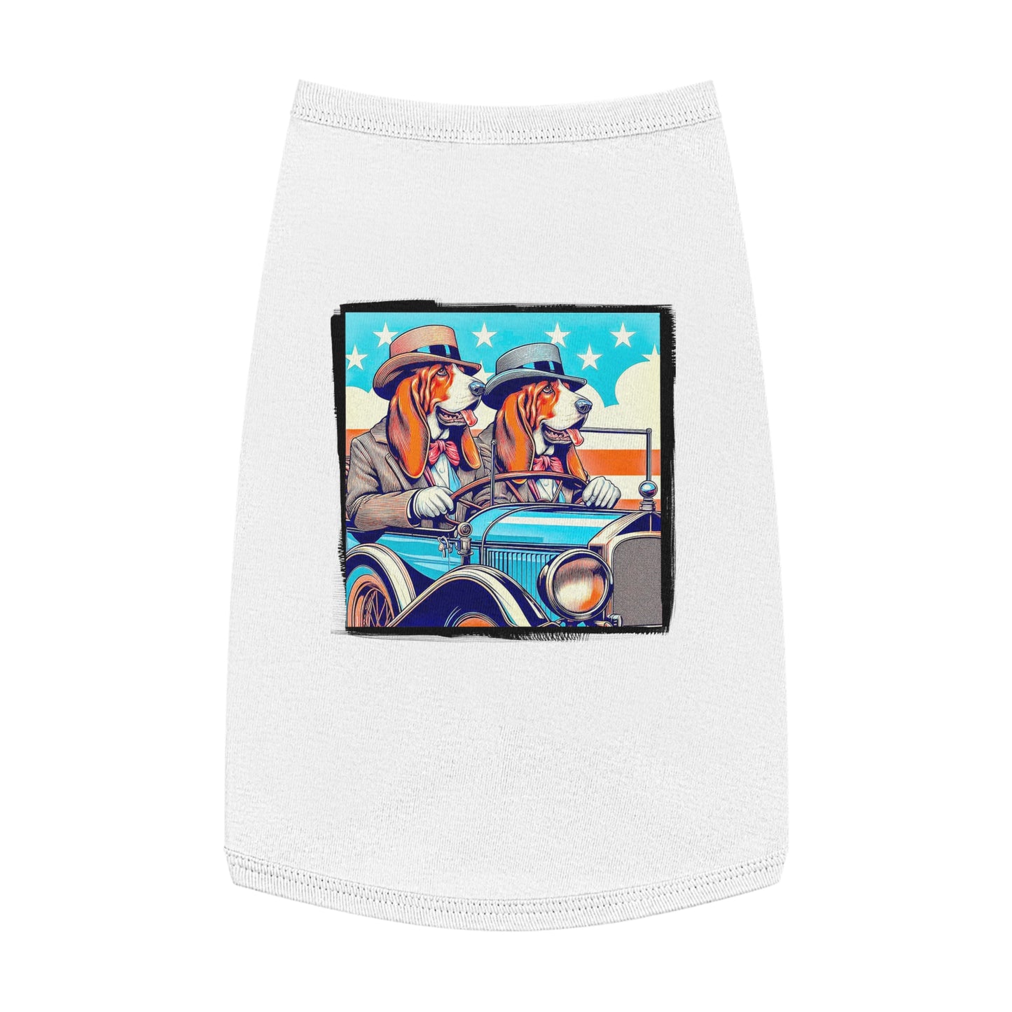 Pet Tank Top Wacky Basset Hound Pets Printify L White