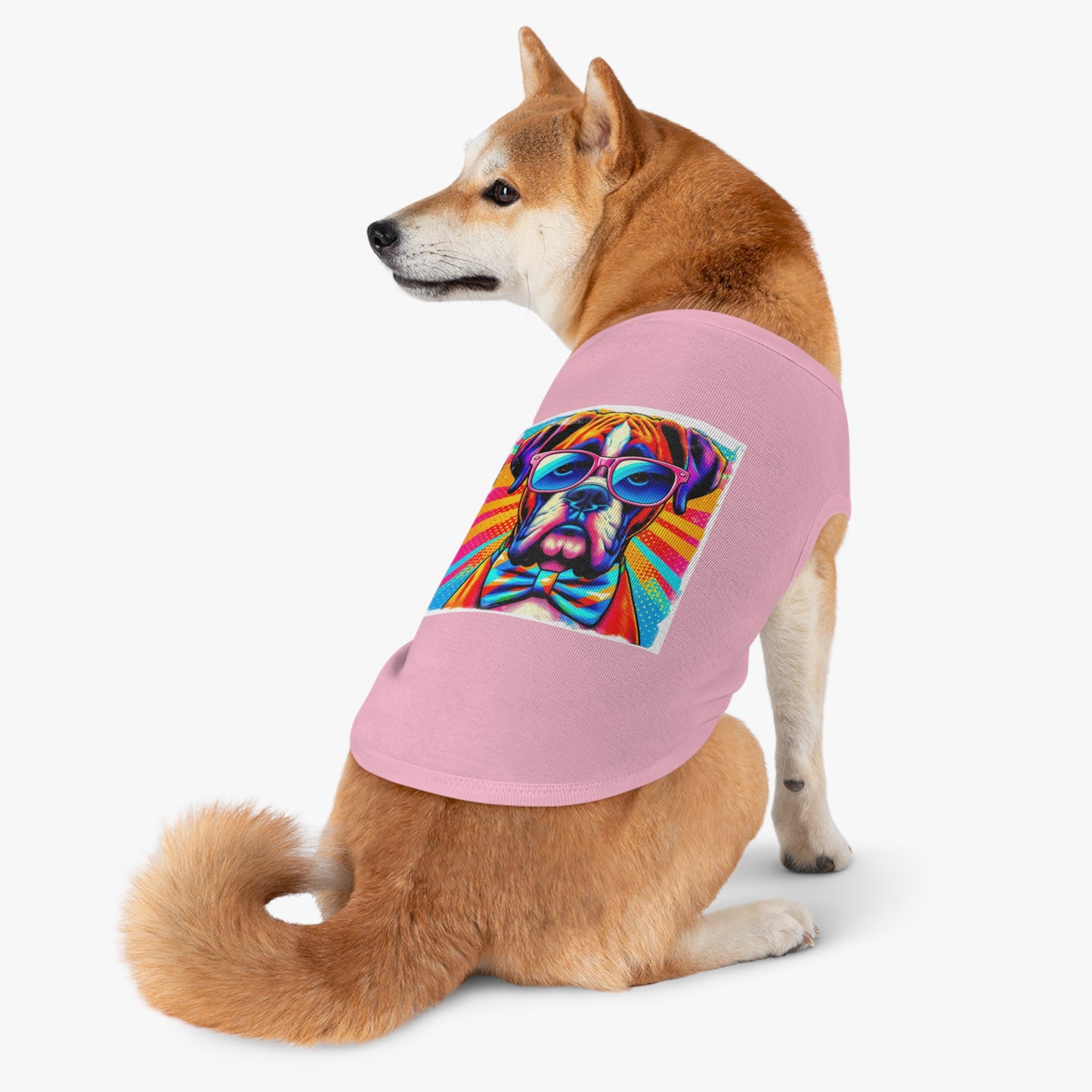 Boxer Dog Wearing A Tie Pet Shirt Pets Printify