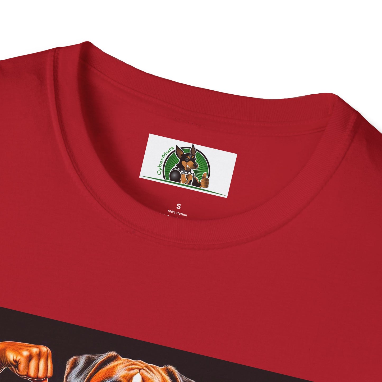 Boxer Muscle Dog Wearing Tie TShirt T-Shirt Printify