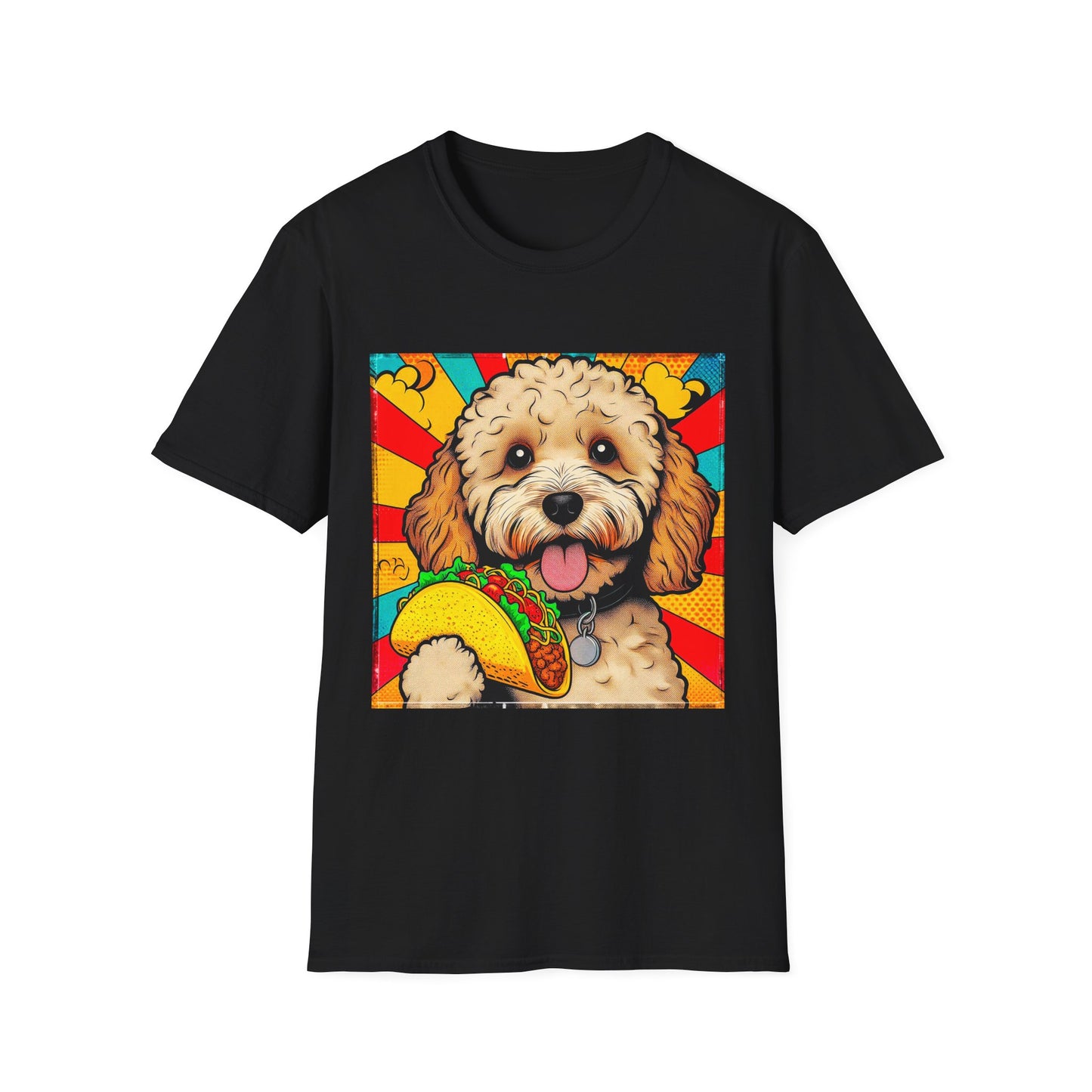 CockerPoo taco eating t shirt T-Shirt Printify XS Black