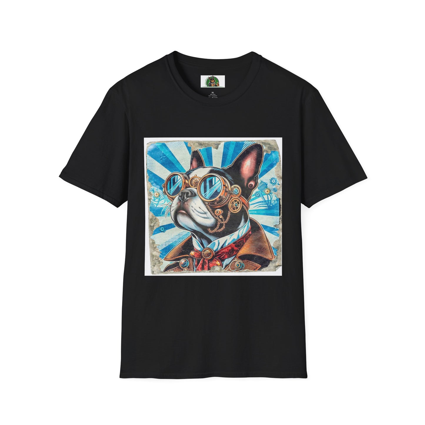 Steampunk Boston Terrier T-Shirt T-Shirt Printify XS Black