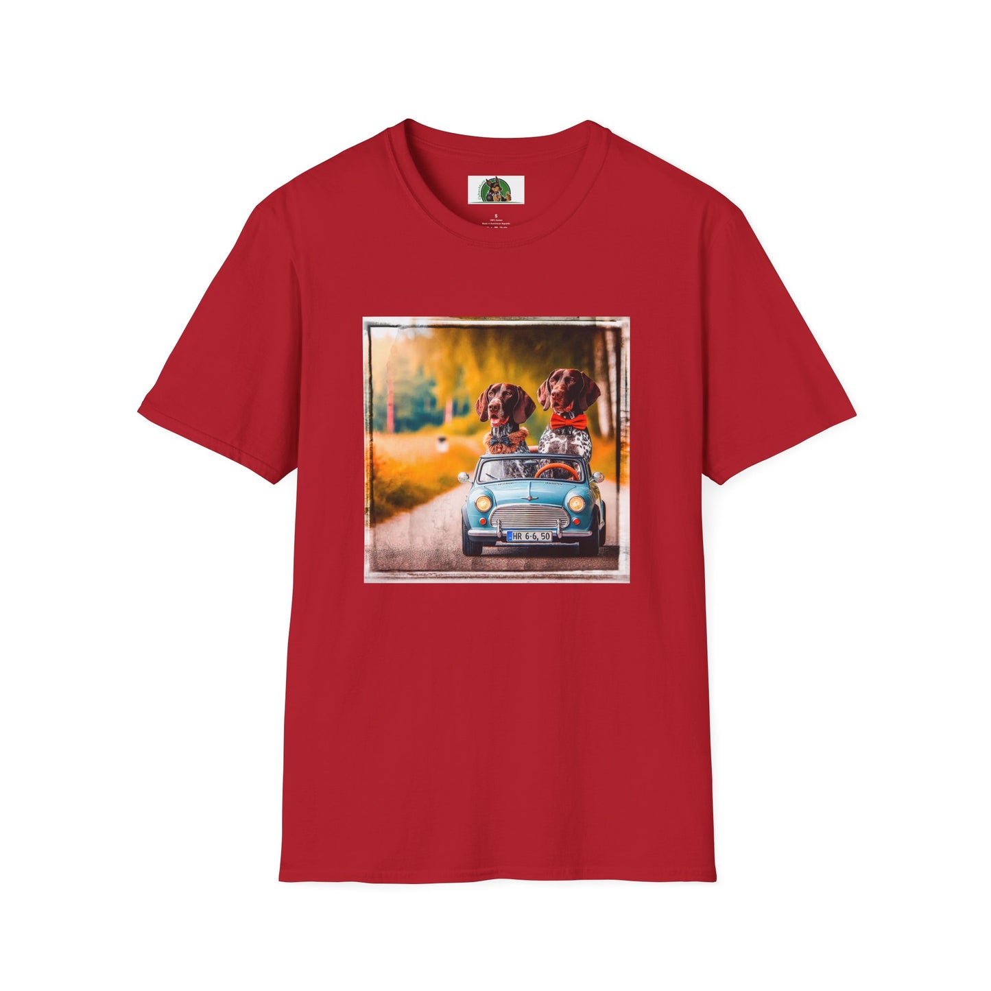Wacky German Shorthaired Pointer happy friends t shirt T-Shirt Printify S Cherry Red