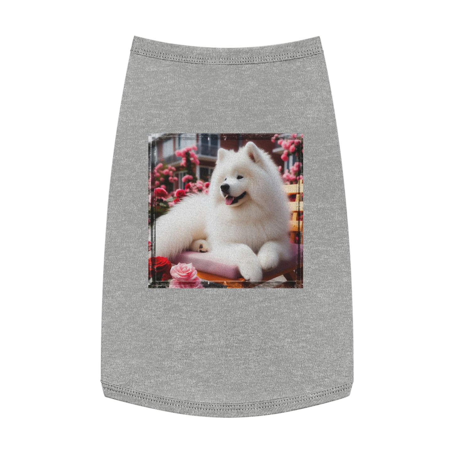 Pet Tank Top Husky fluffy girl Pets Printify L Heather