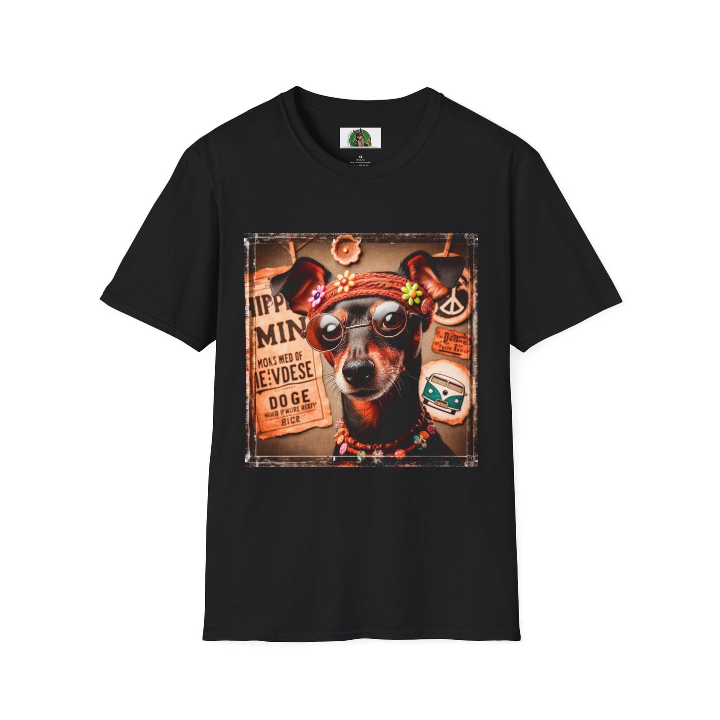 Min Pin T-Shirt hippie dude T-Shirt Printify XS Black