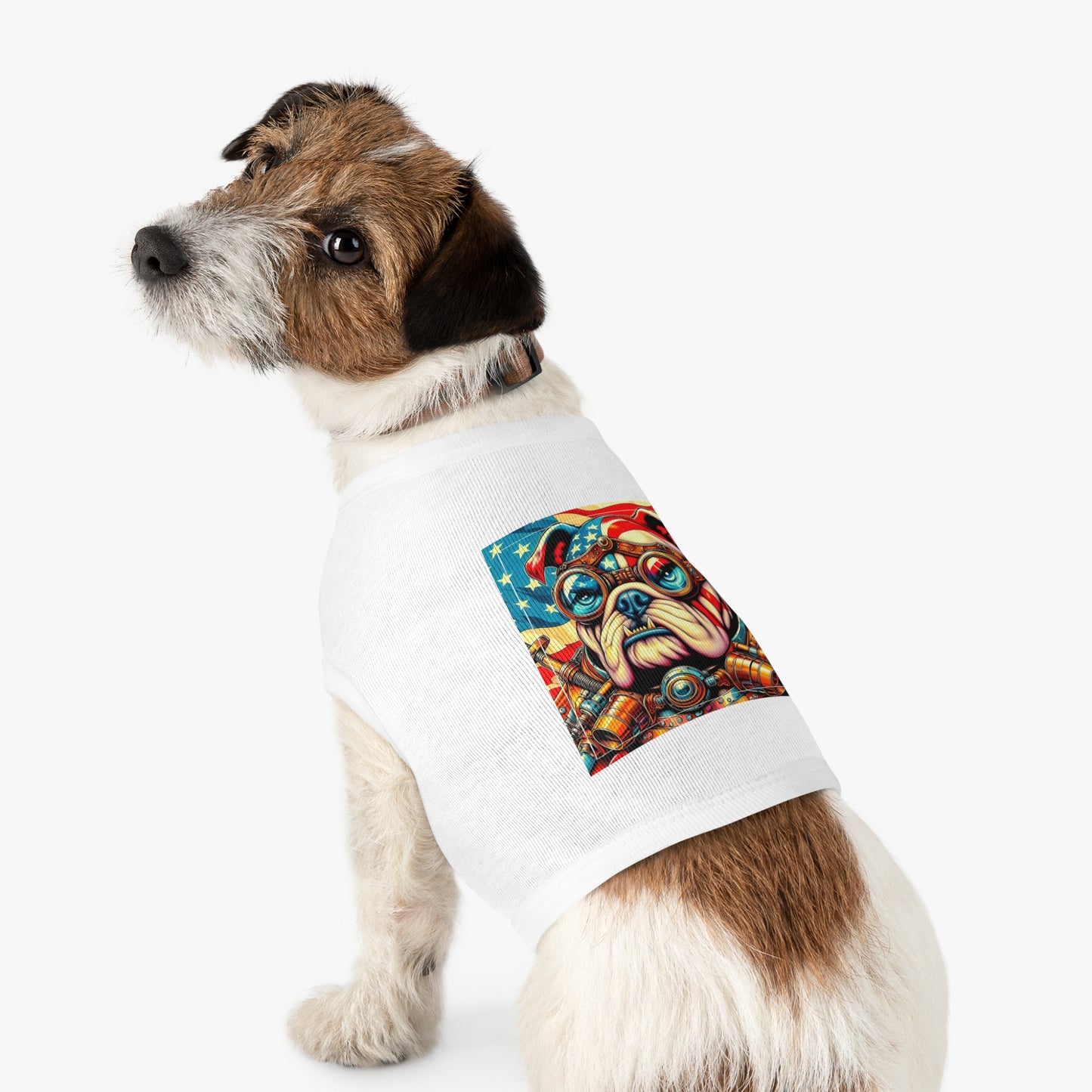 Pet Tank Top Bulldog American steampunk t shirt Pets Printify