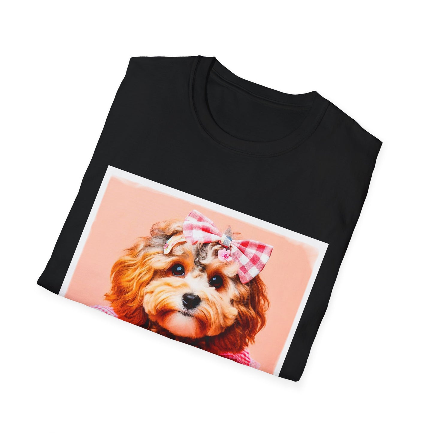CockerPoo pretty pink bow t shirt T-Shirt Printify