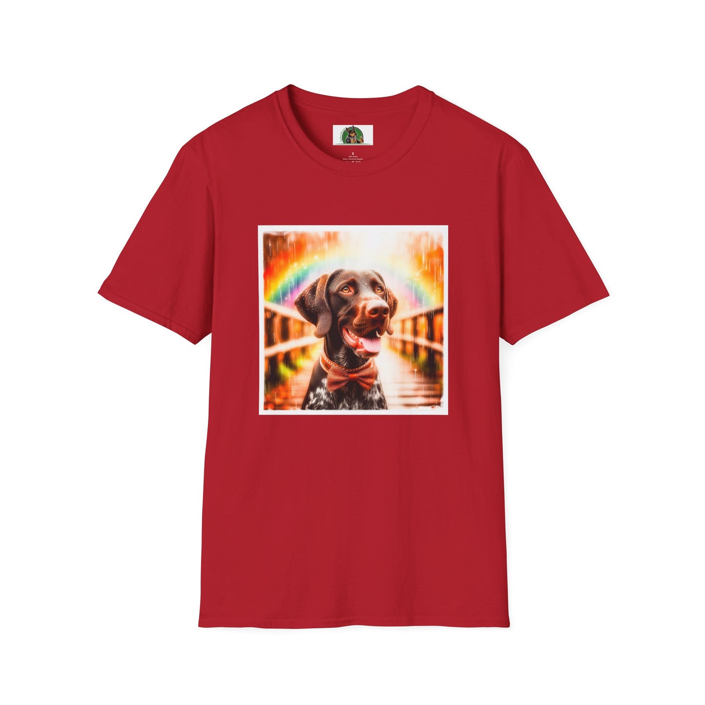 German Shorthaired Pointer rainy day t shirt T-Shirt Printify S Cherry Red