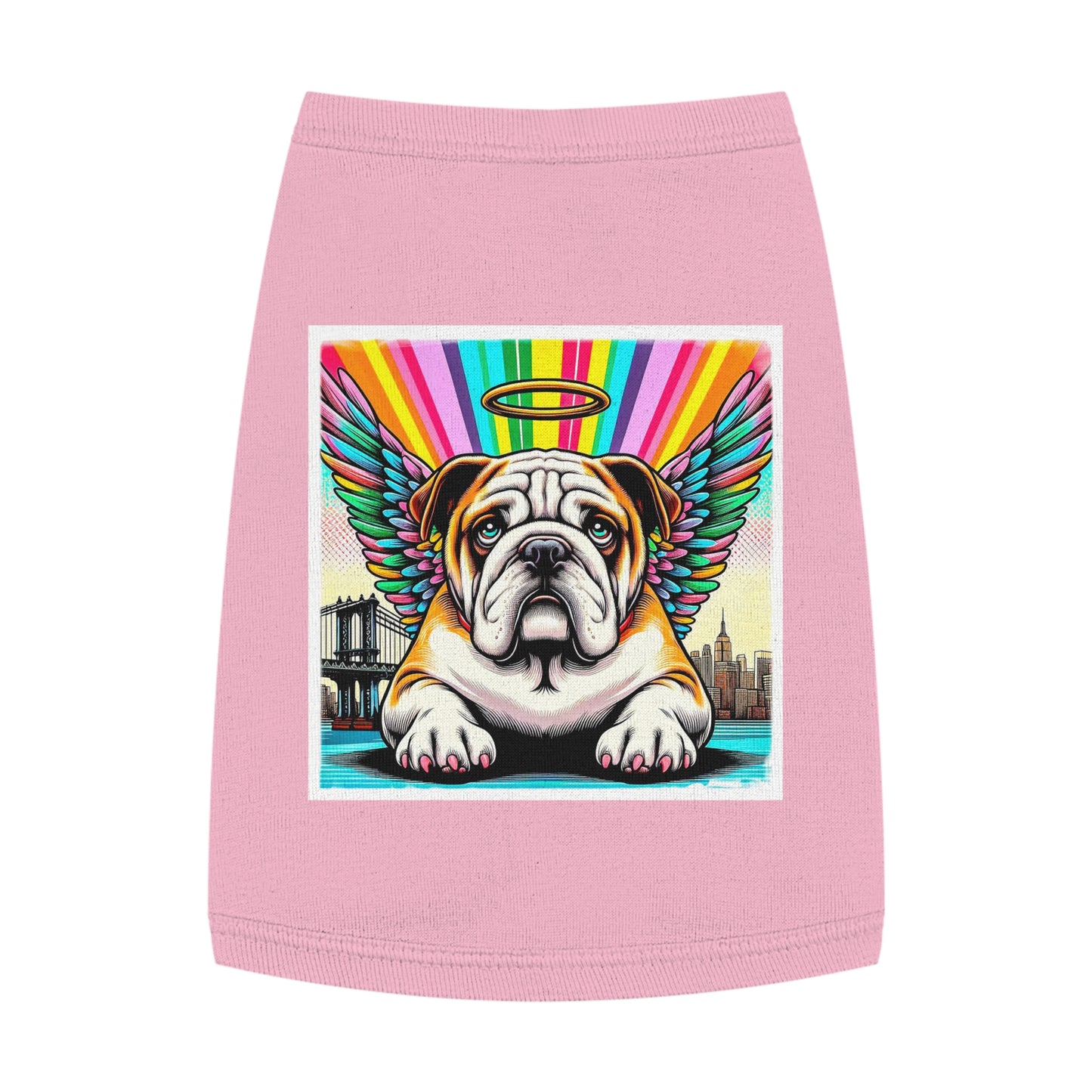 Pet Tank Top Bulldog heavenly angel t shirt Pets Printify M Pink