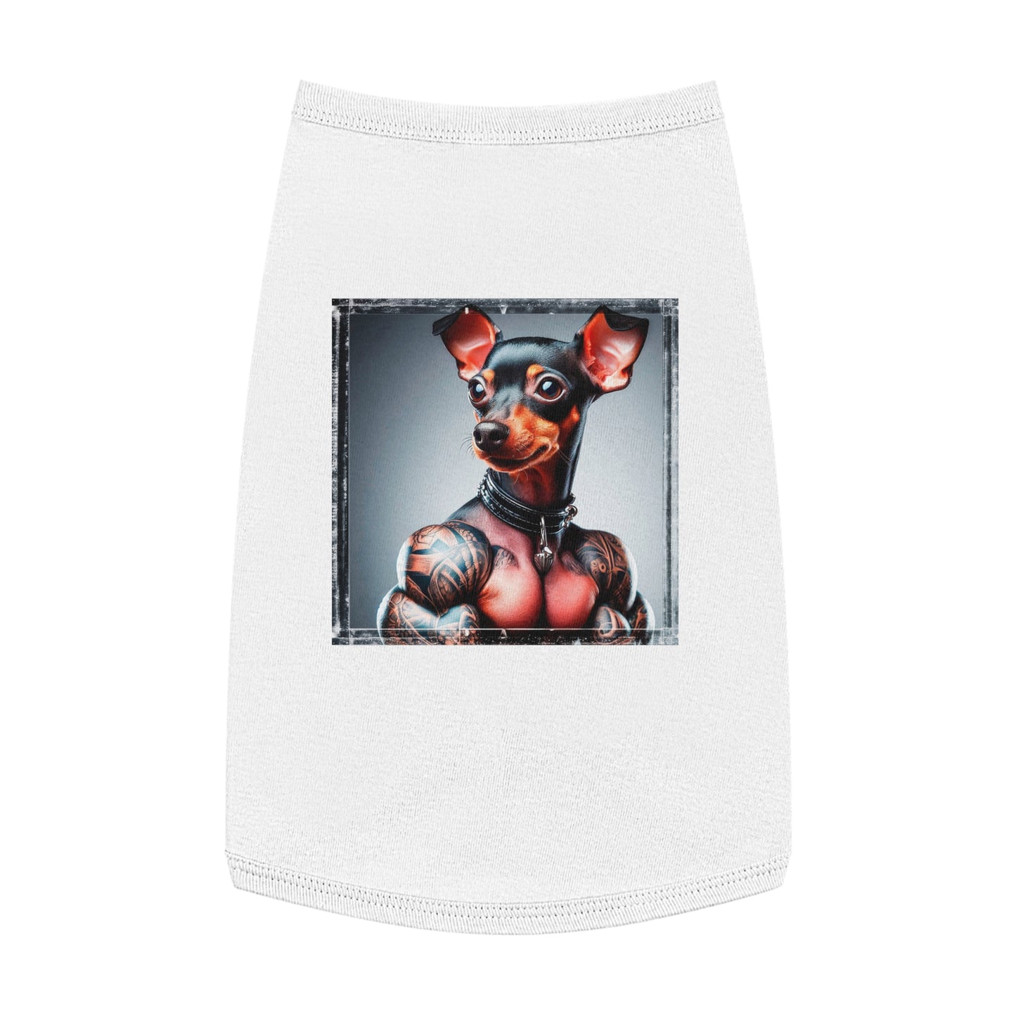 Min Pin Tank Tops tiny muscle msn Pets Printify L White