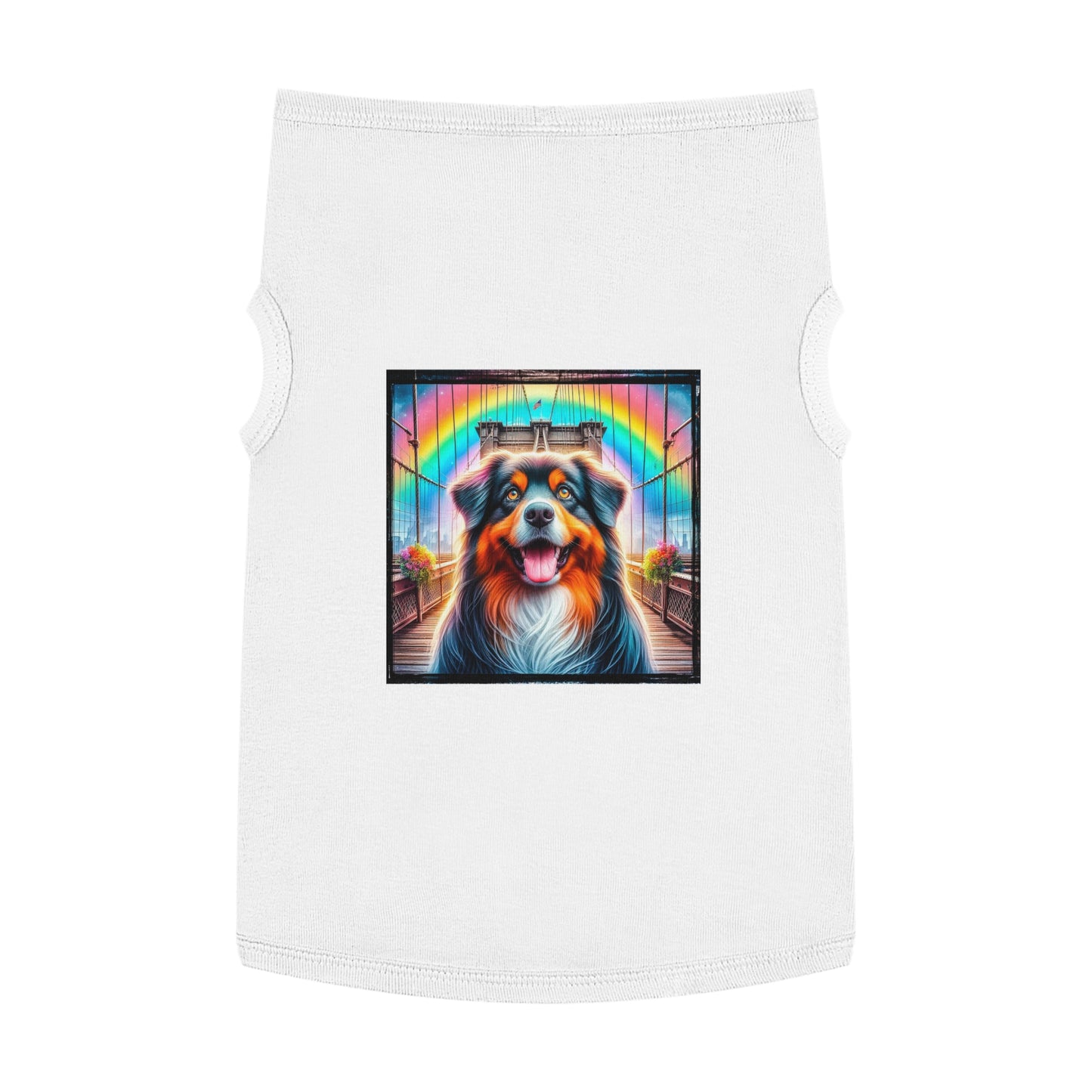 Pet Tank Top Australian Shepherd Pets Printify XL White