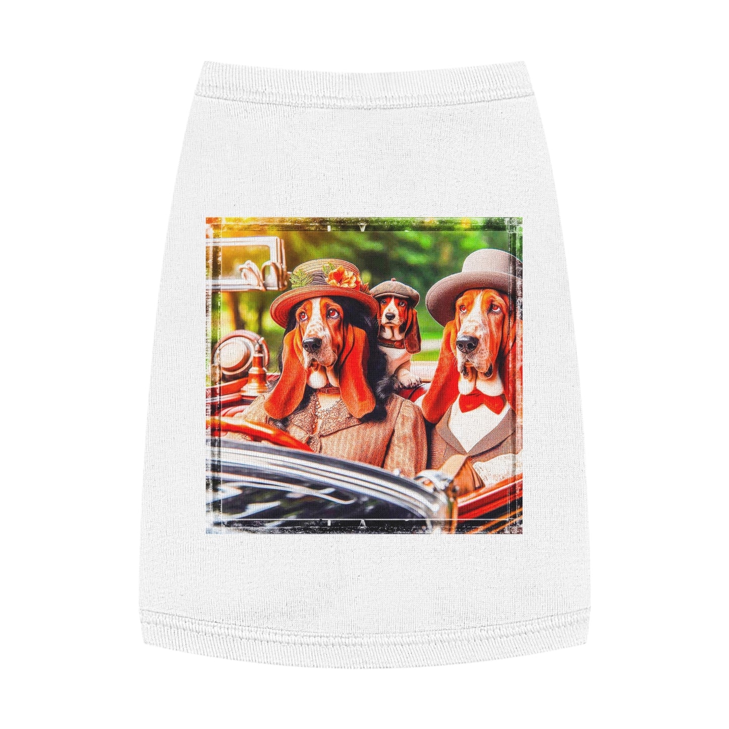 Pet Tank Top Wacky Basset Hound Pets Printify M White