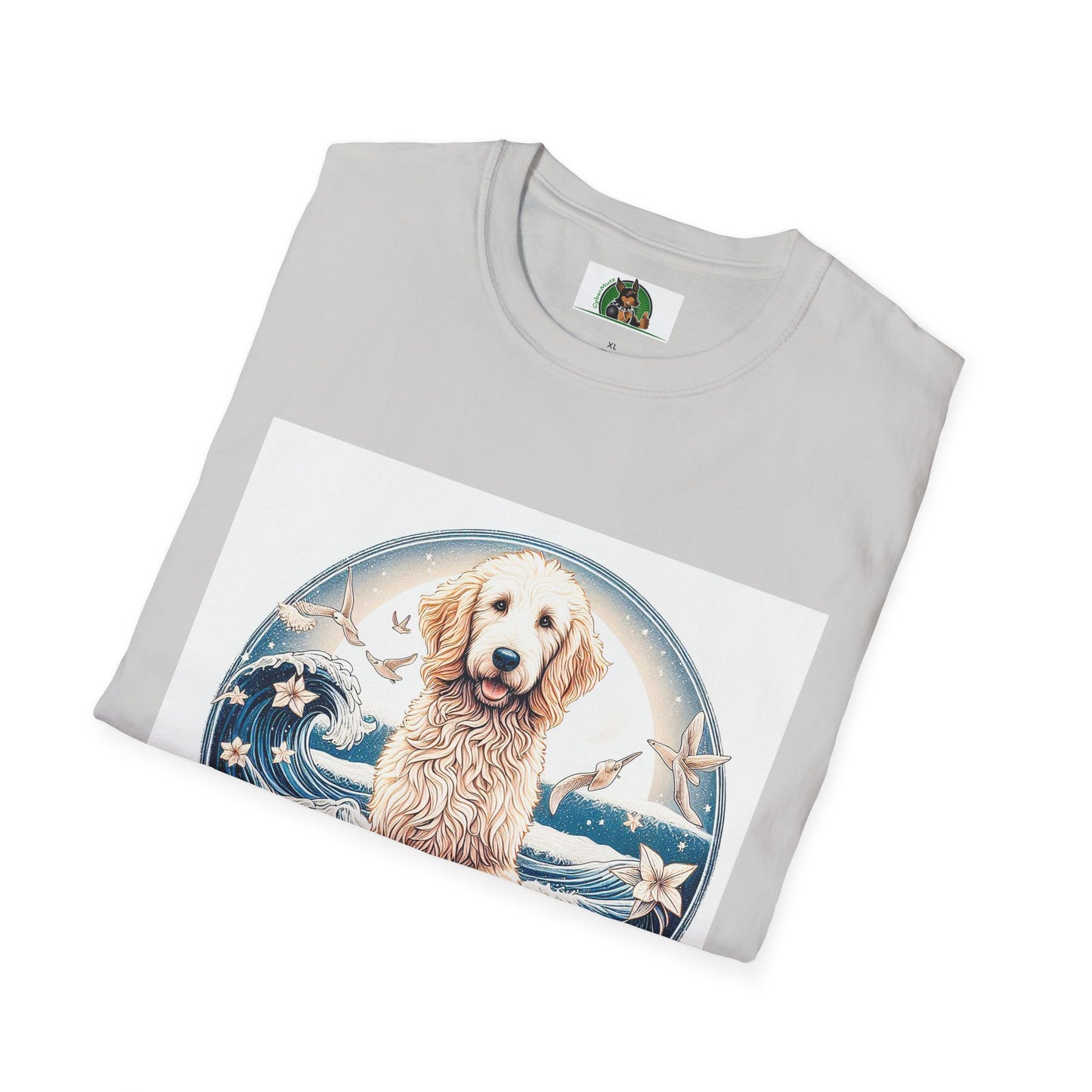 Golden Doodle flowery waves t shirt