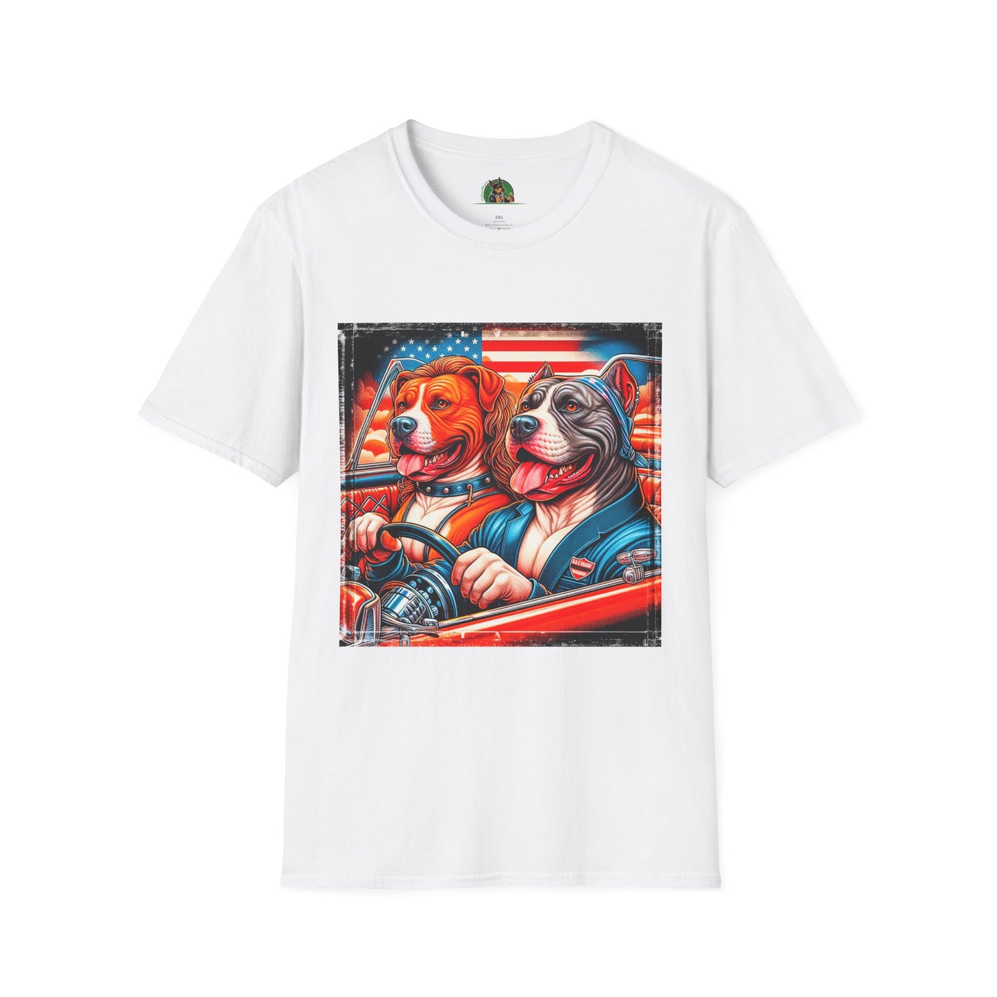 Wacky Pit Bull happy couple shirt T-Shirt Printify XS White