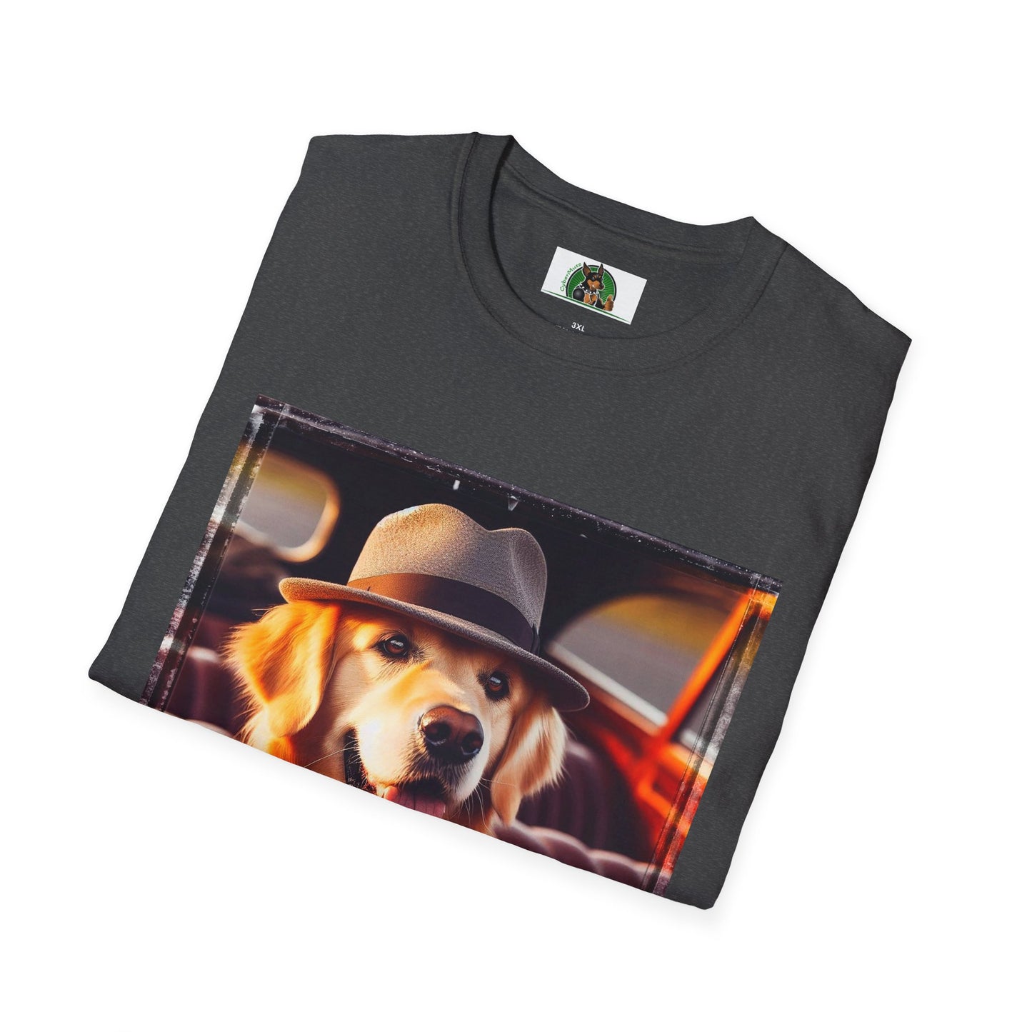 Golden Retriever driving fun shirt T-Shirt Printify