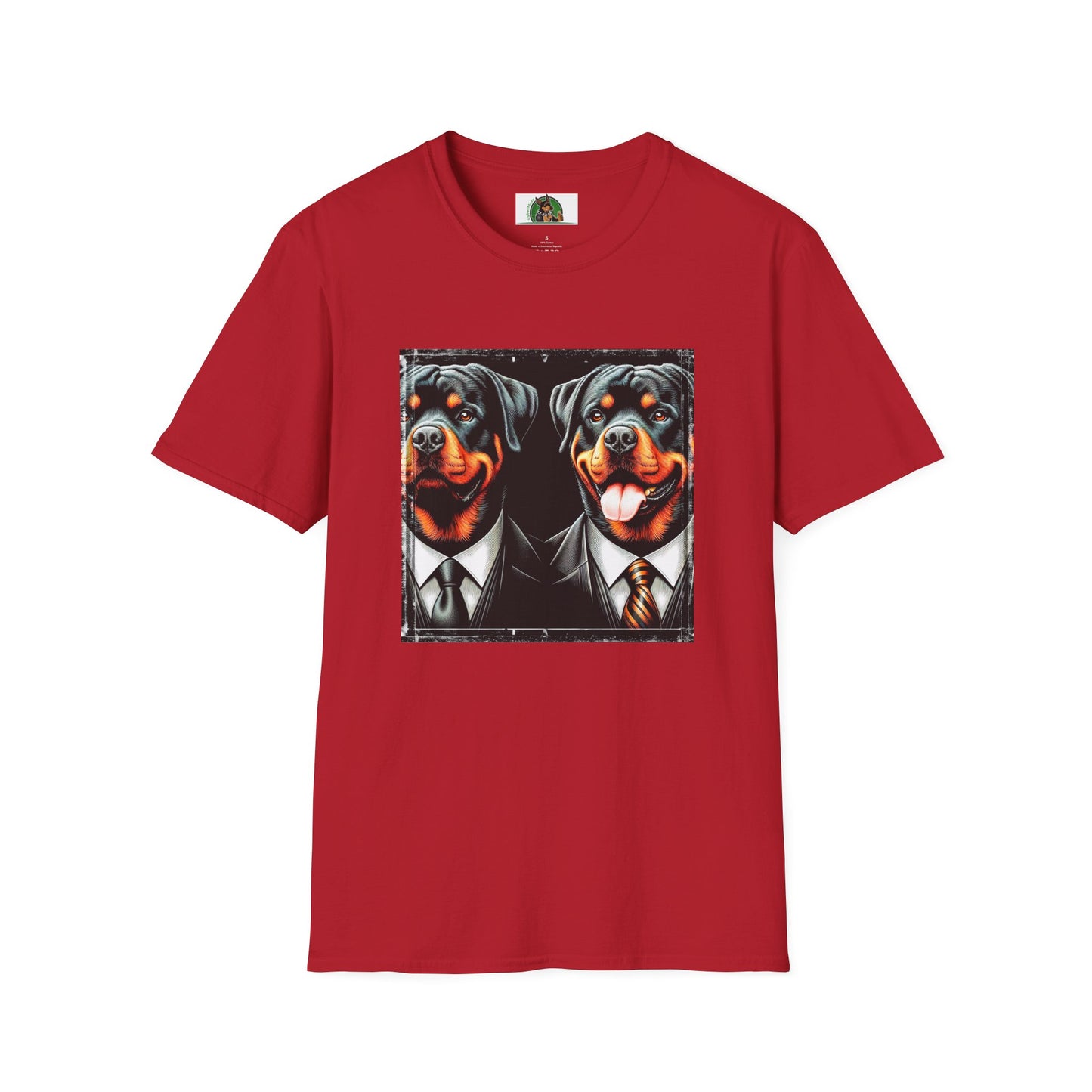 Rottweiler two suits shirt T-Shirt Printify S Cherry Red