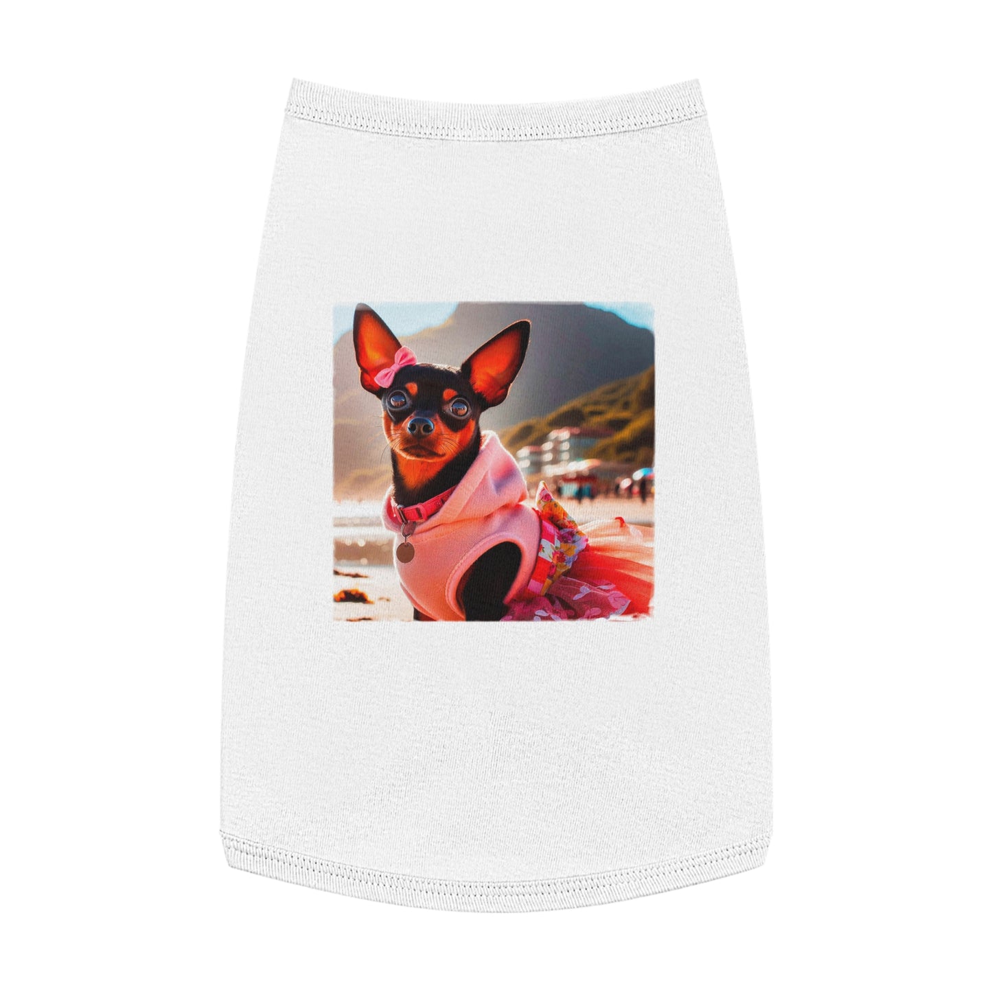 Dog Tank Top - Min Pin pink beauty Pets Printify L White
