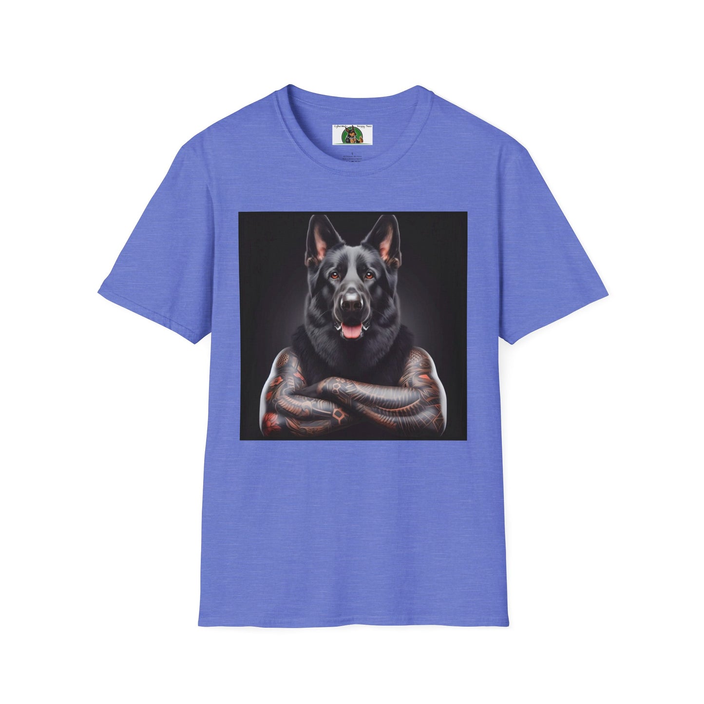 German Shepherd Muscular Dog Unisex Softstyle T-Shirt T-Shirt Printify S Heather Royal