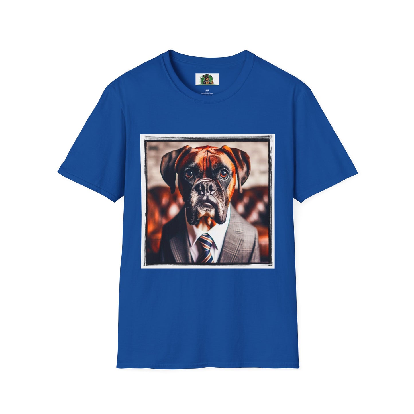 Boxer Dog In Suit Shirt T-Shirt Printify XS Royal