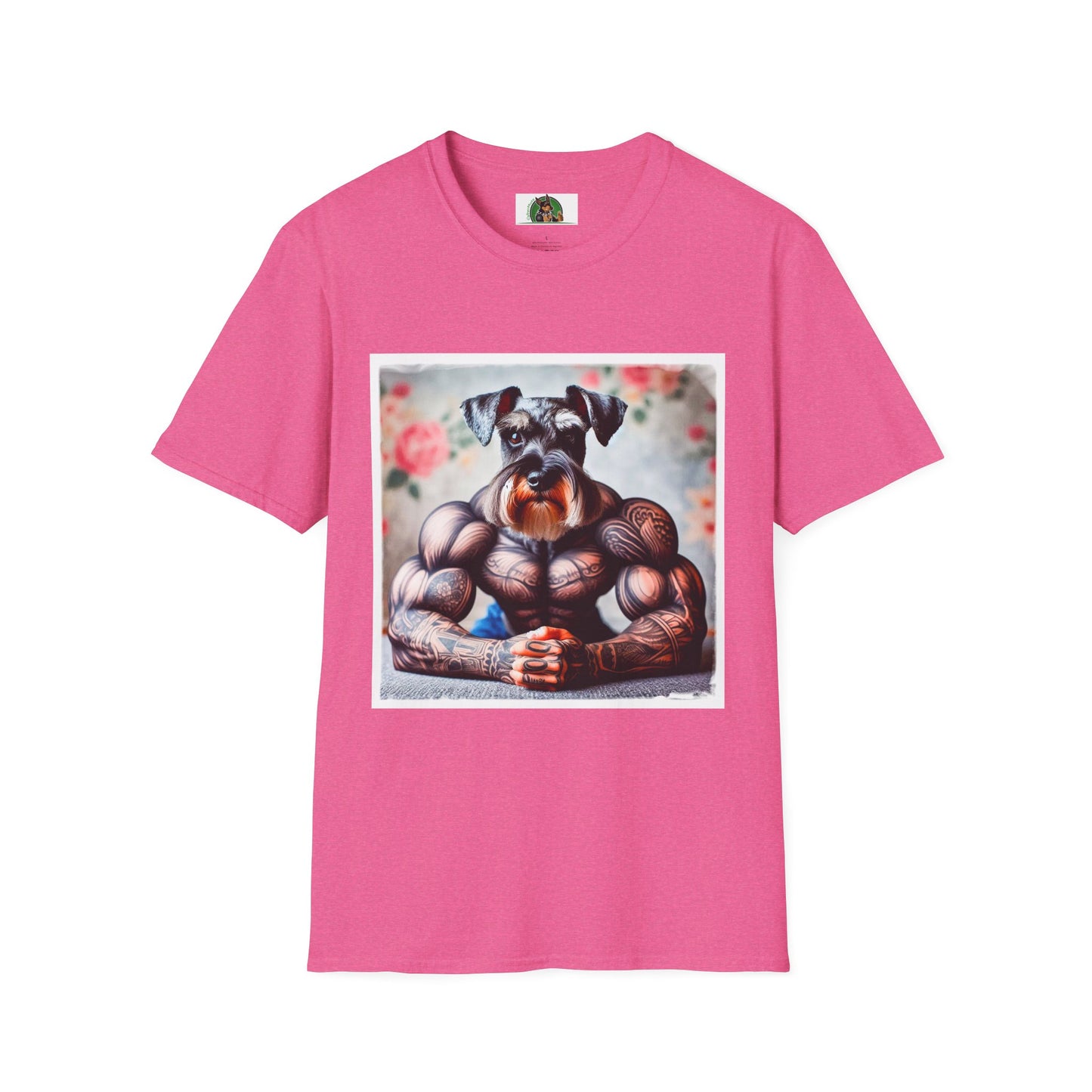 Miniature Schnauzer arm day shirt T-Shirt Printify S Heather Heliconia
