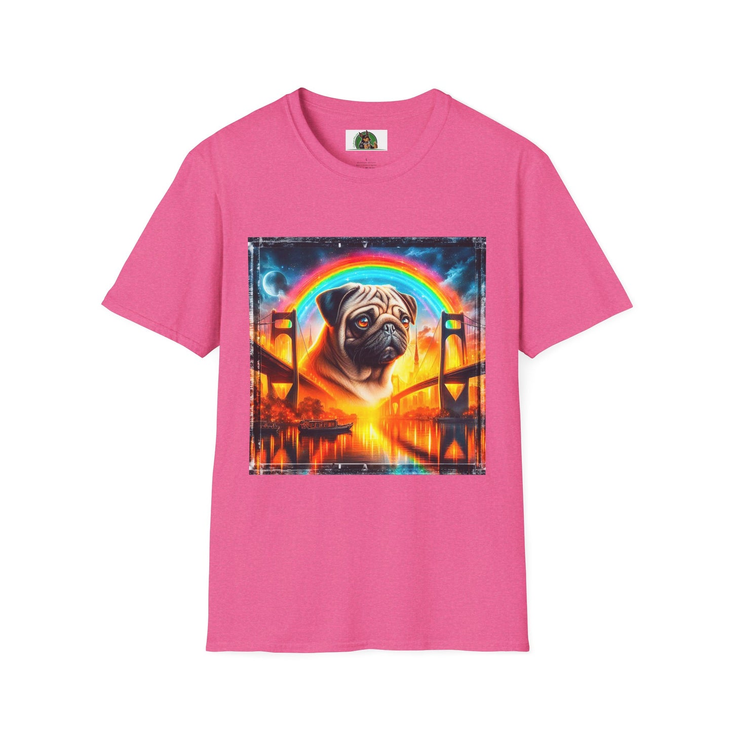 Pugs T-Shirt Printify S Heather Heliconia