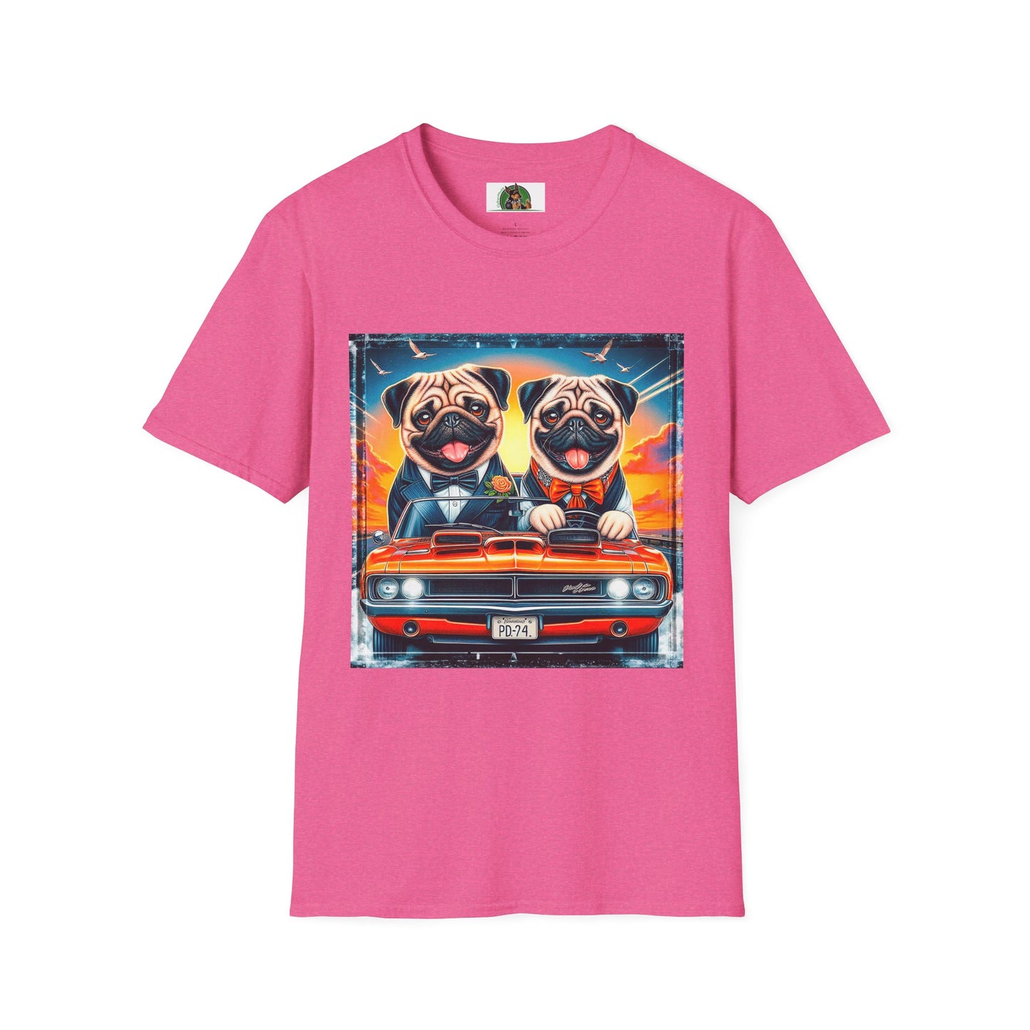 Wacky Pugs T-Shirt Printify S Heather Heliconia