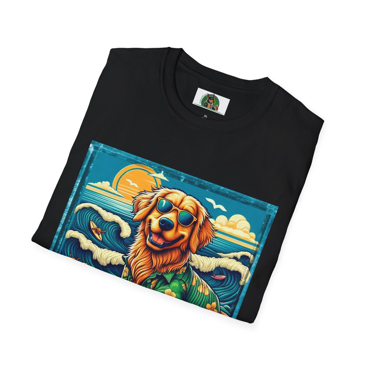 Golden Retriever surfing beauty shirt T-Shirt Printify