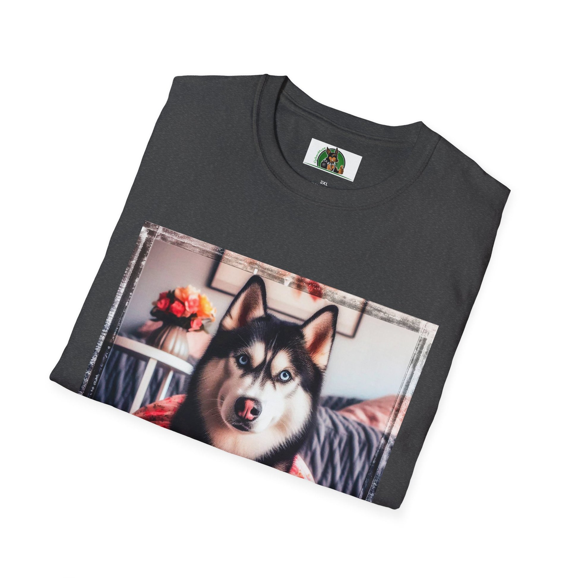Husky pretty pink dress shirt T-Shirt Printify