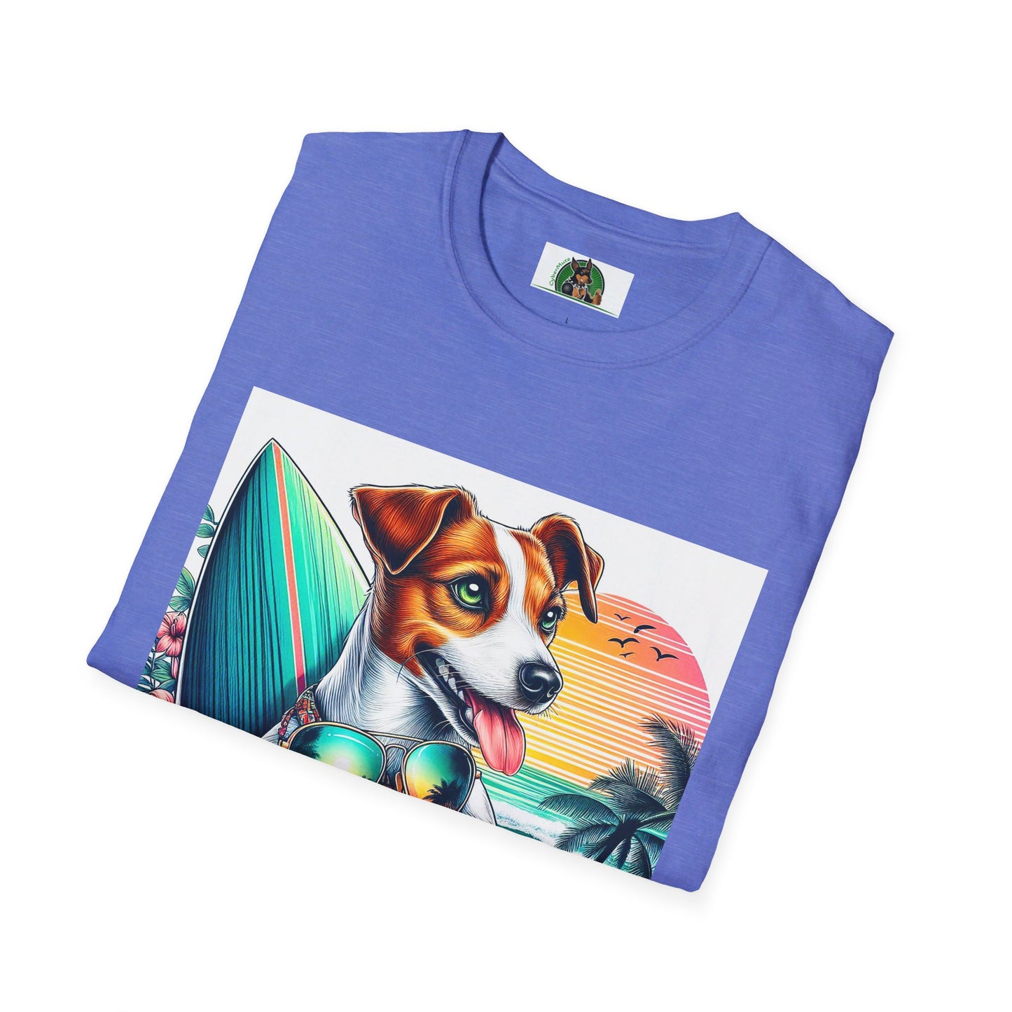 Jack Russell Sunset Surfer T-Shirt Printify