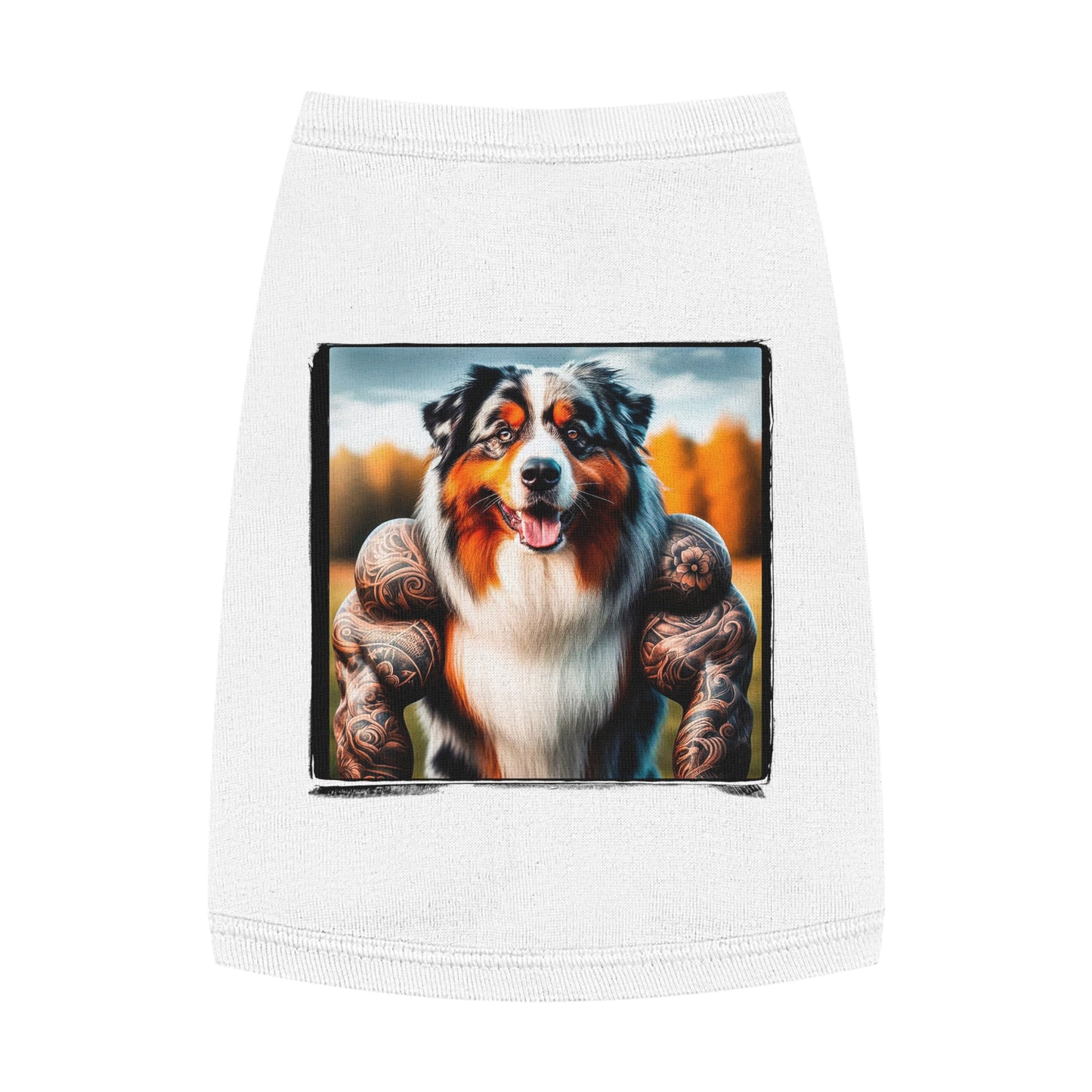Pet Tank Top Australian Shepherd Pets Printify M White