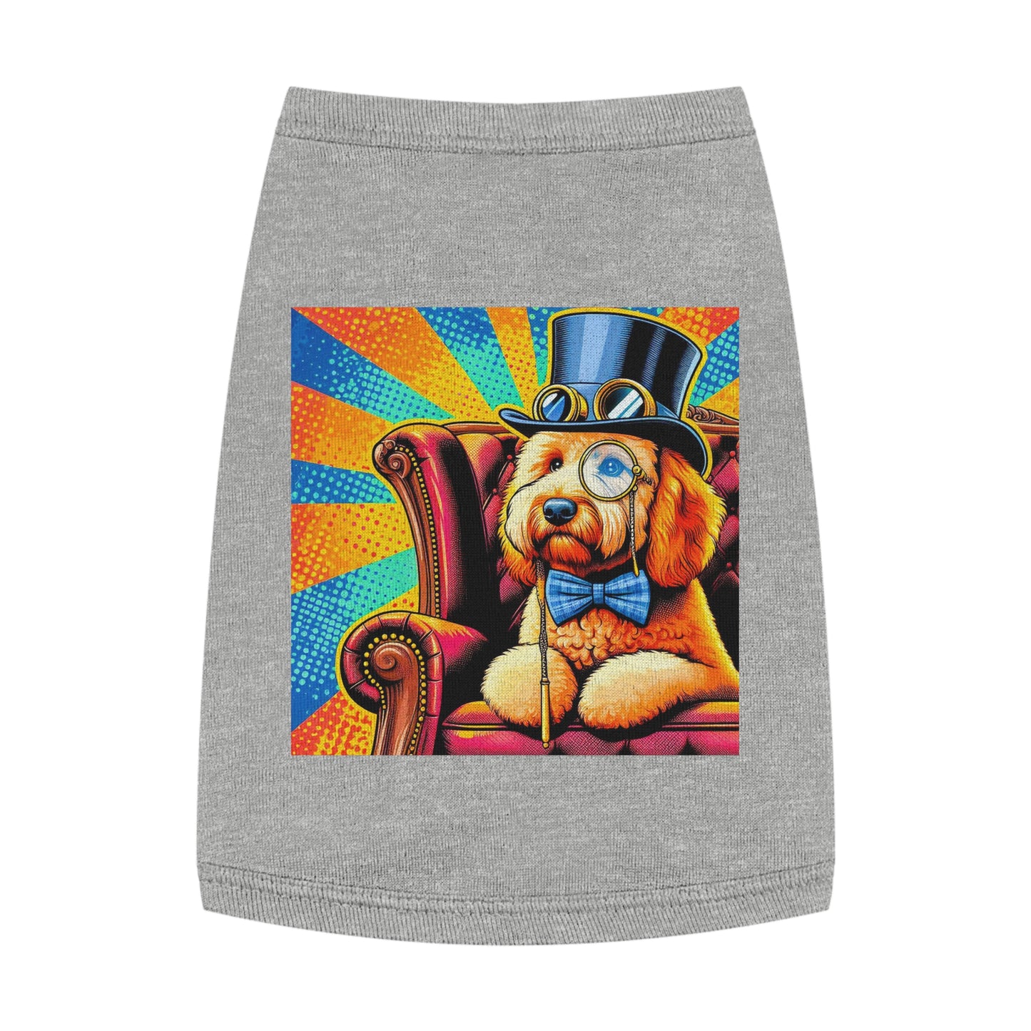 Pet Tank Golden Doodle colorful steampunk shirt Pets Printify M Heather