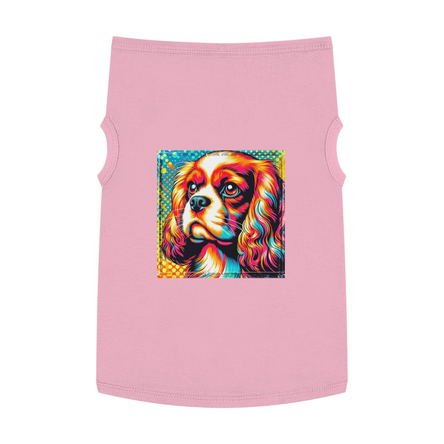 Pet Tank Top Cavalier King Charles Spaniel Colorful T Shirt Pets Printify XL Pink
