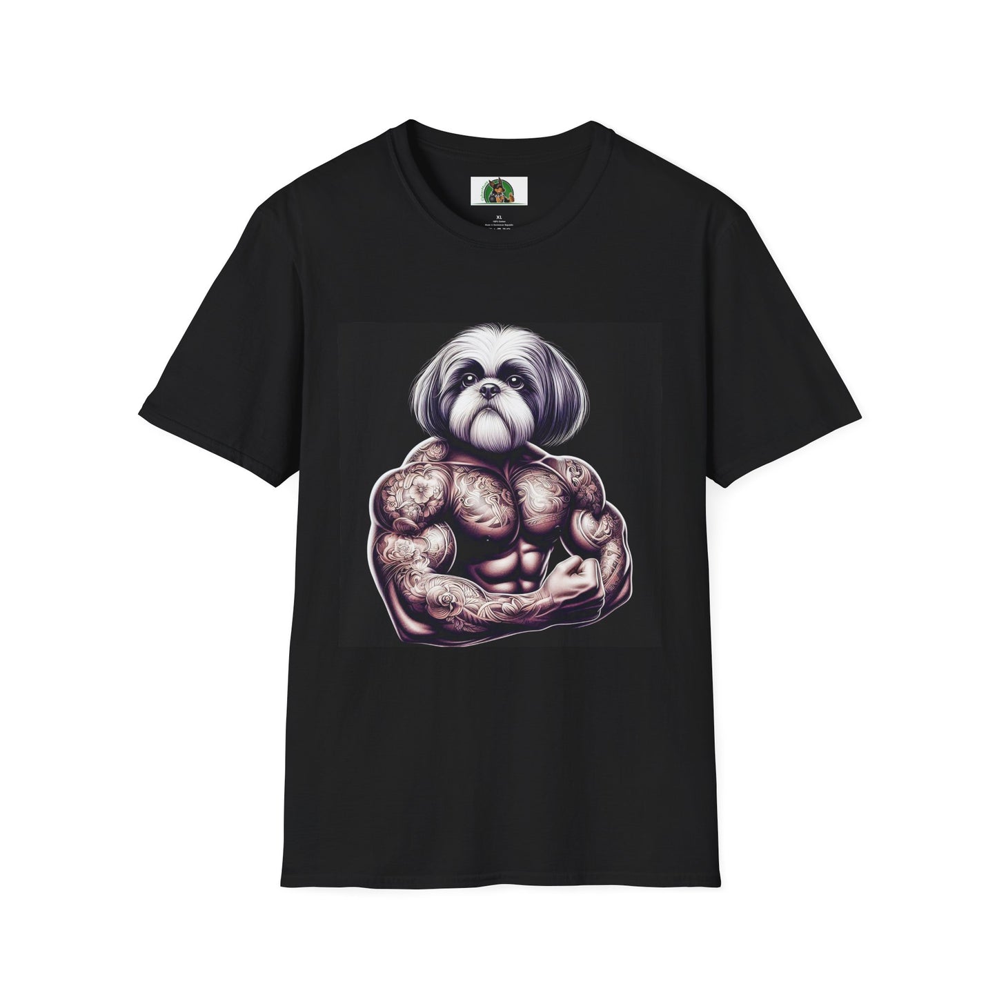 Shih Tzu muscles shirt T-Shirt Printify XS Black