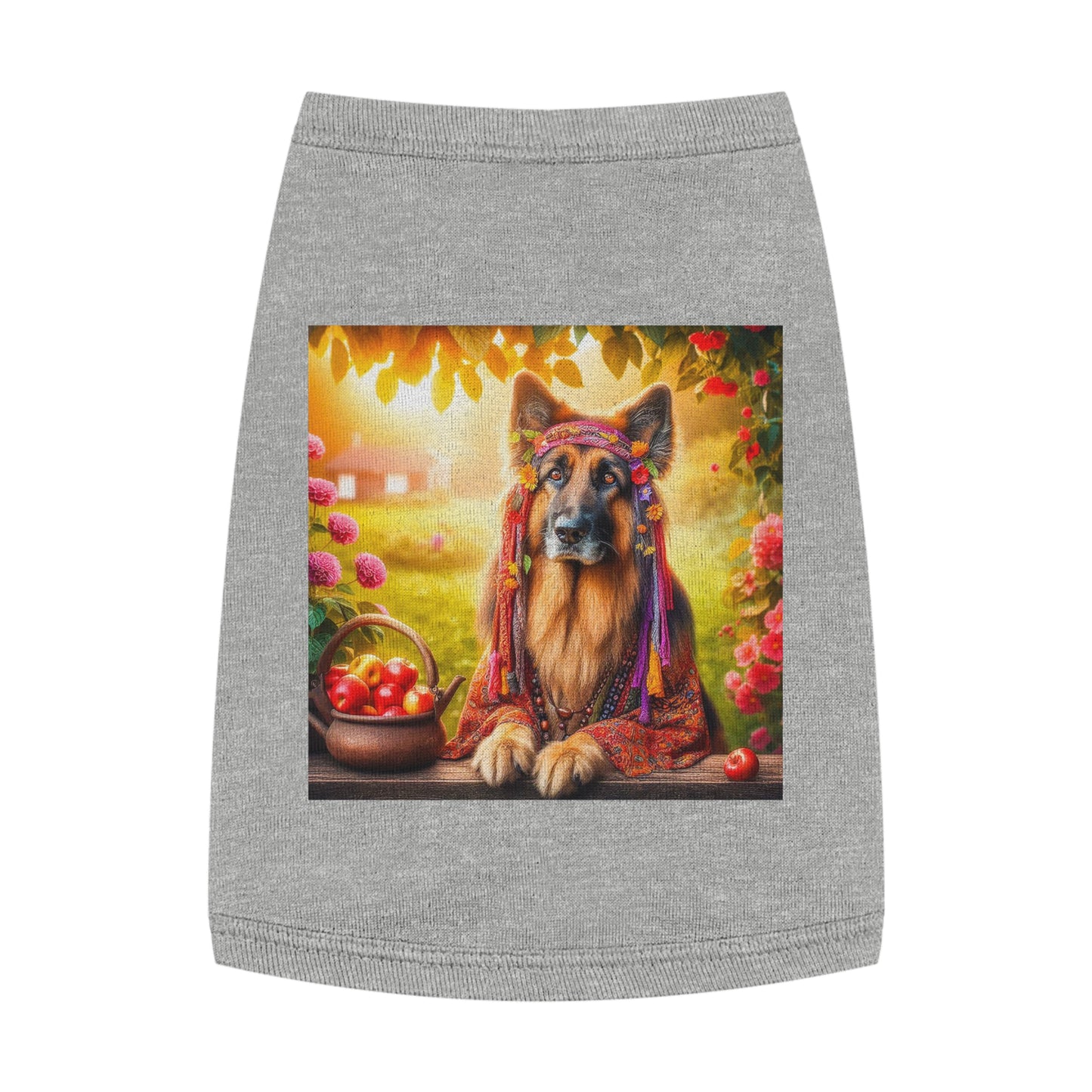 German Shepherd fun hippie Pets Printify M Heather