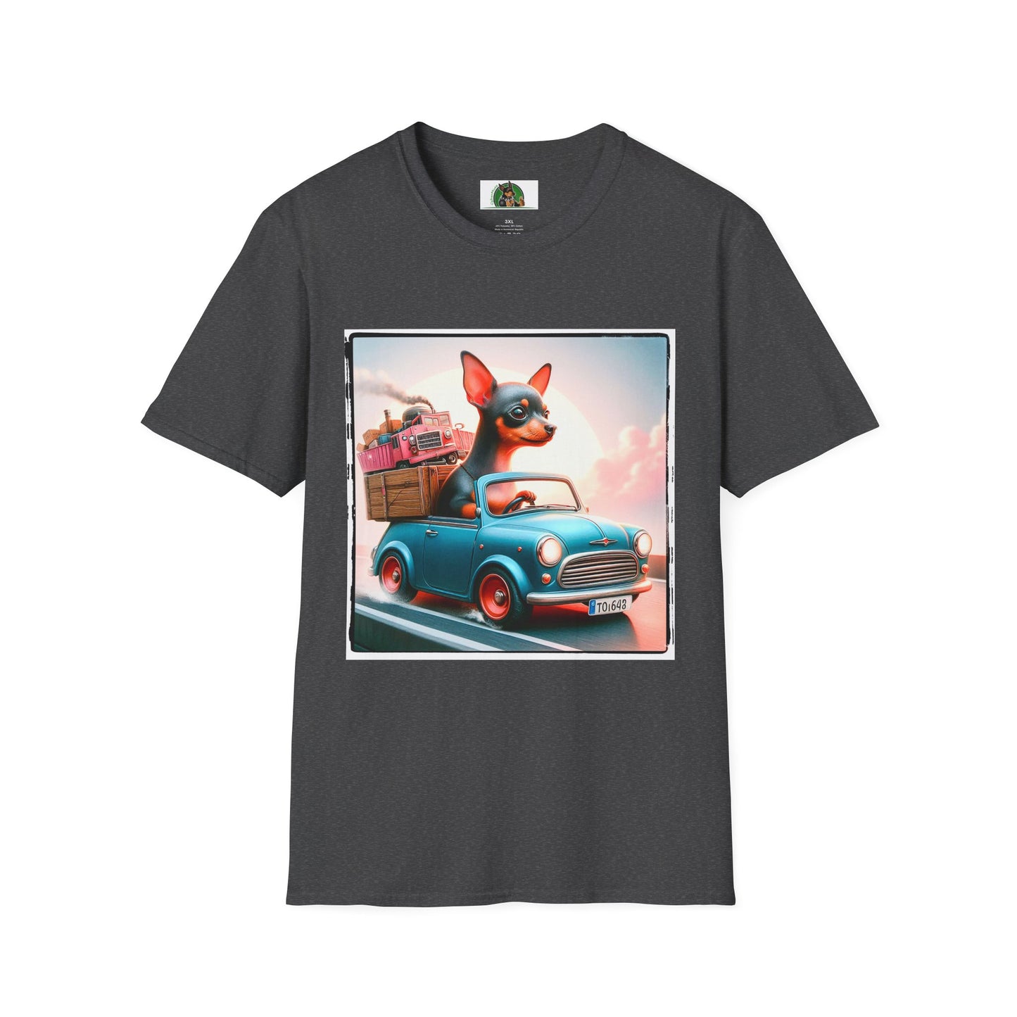 Min Pin T-Shirt tiny baby driver T-Shirt Printify XS Dark Heather