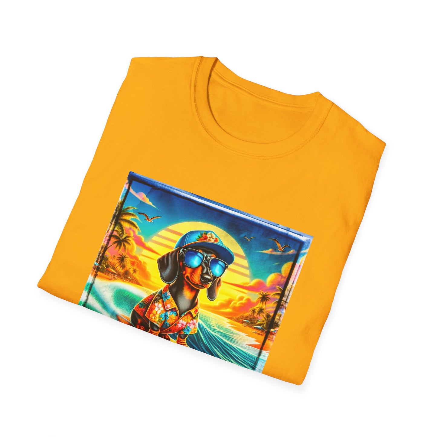 Dachshund surfing t shirt