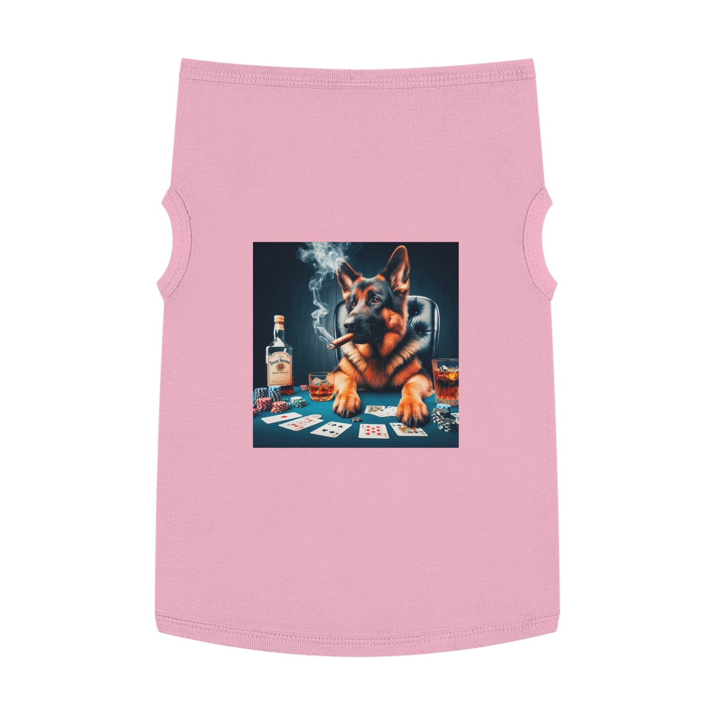 German Shepherd poker player shirt Pets Printify XL Pink