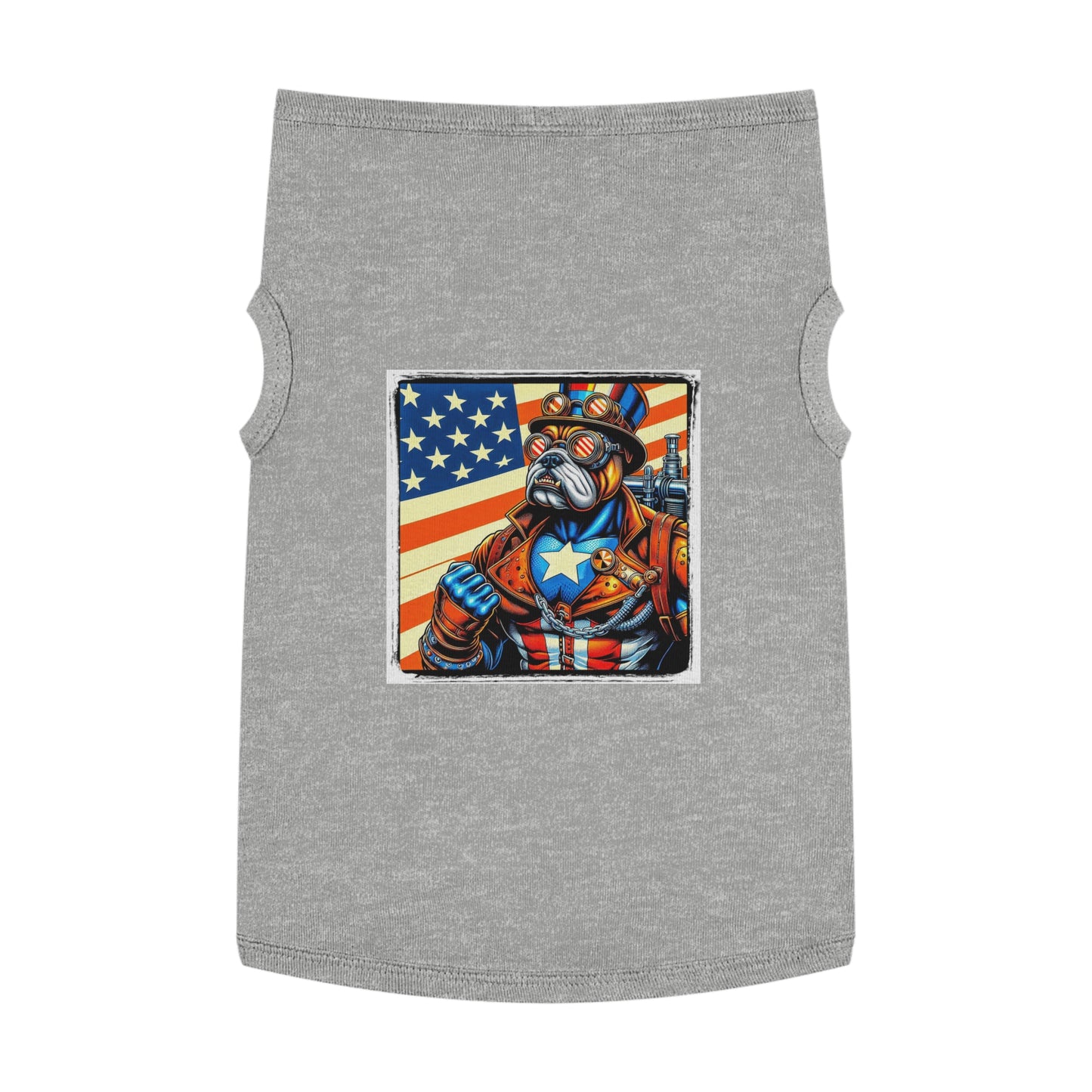 Pet Tank Top Bulldog American steampunk t shirt Pets Printify XL Heather