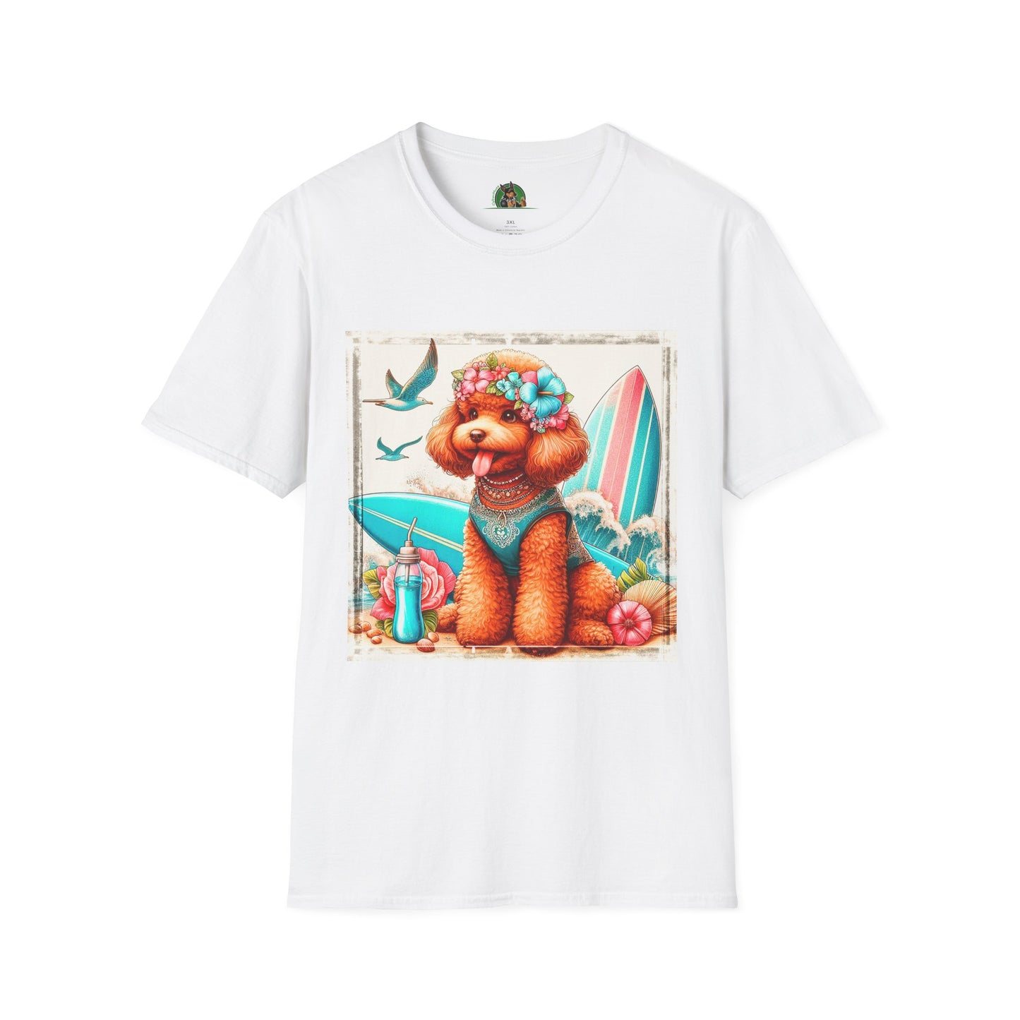 Poodle beach surfer babe t shirt T-Shirt Printify XS White