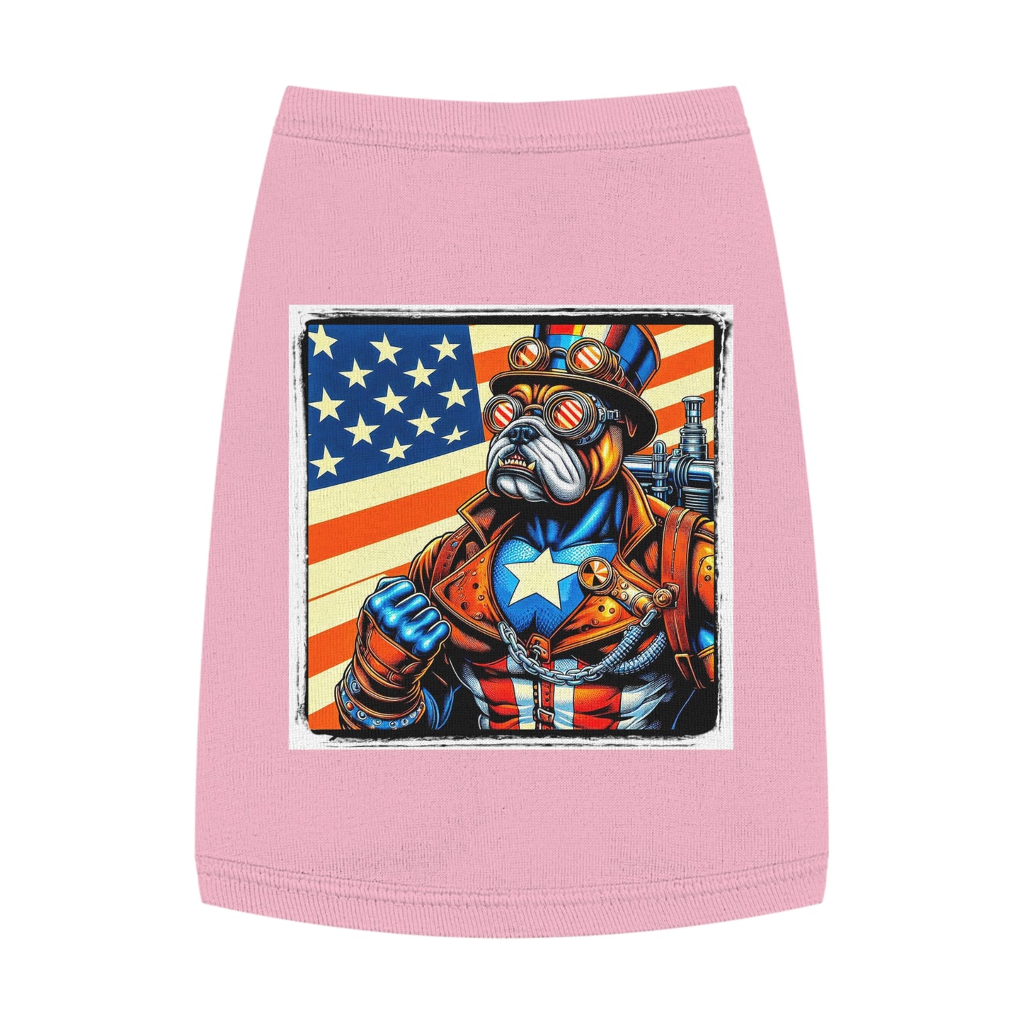 Pet Tank Top Bulldog American steampunk t shirt Pets Printify M Pink