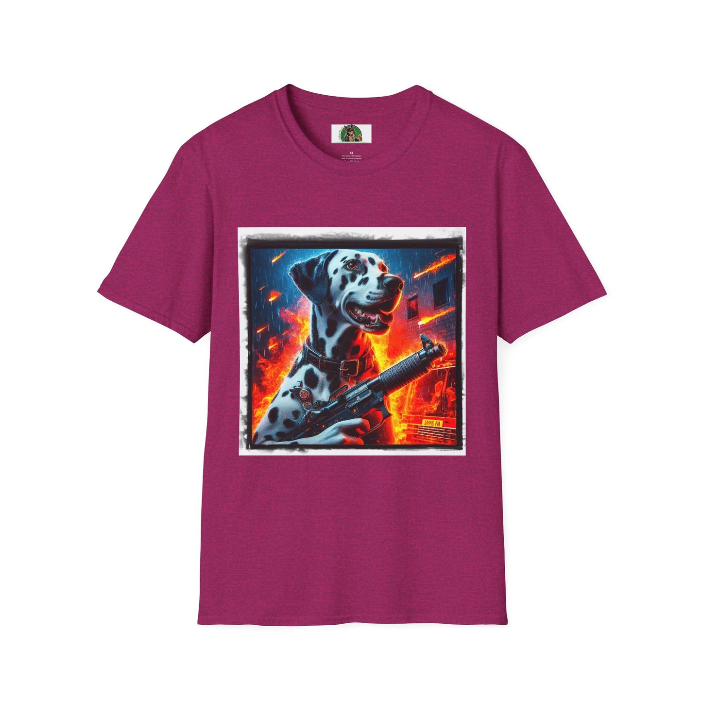 Dalmatian war hero t shirt T-Shirt Printify S Antique Heliconia