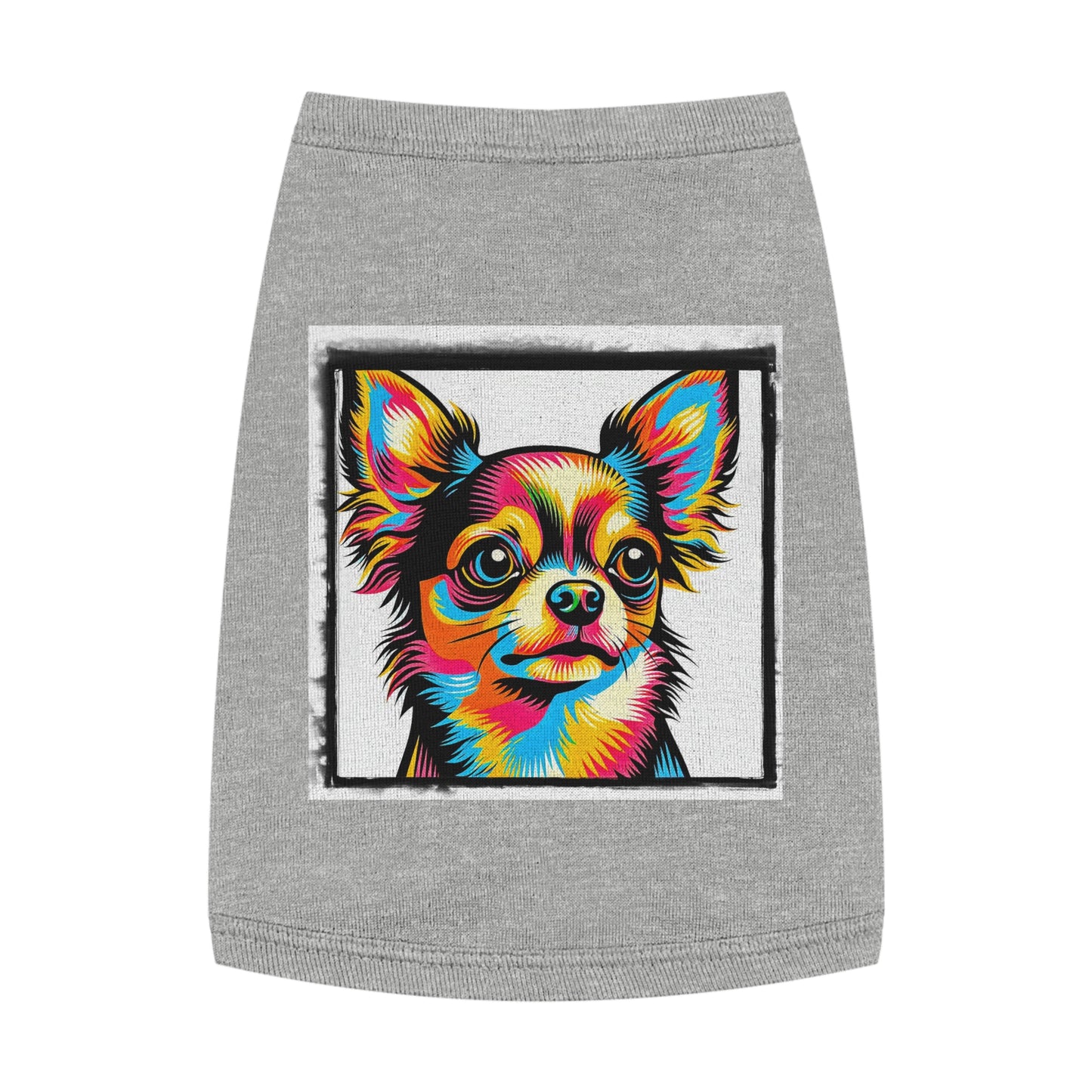 Pet Tank Top Chihuahua colorful portrait t shirt Pets Printify M Heather