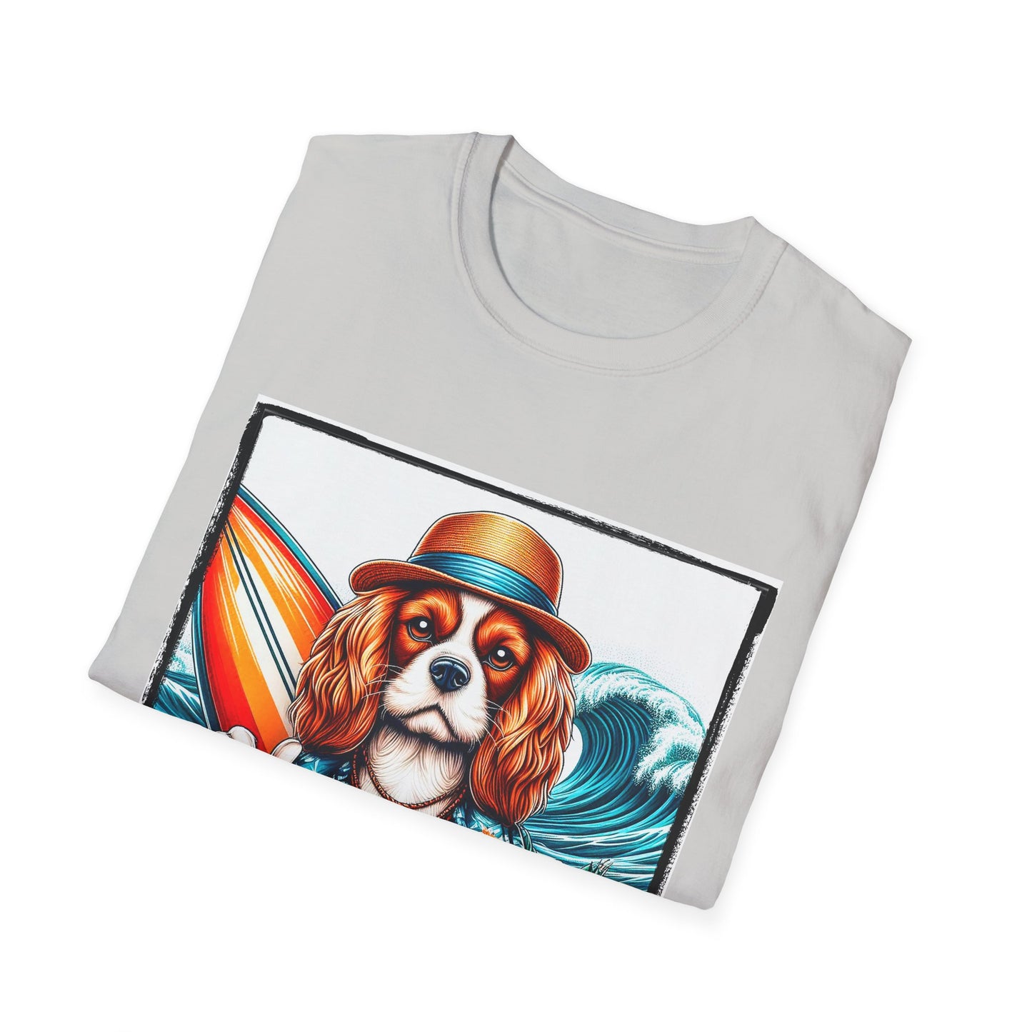 Cavalier King Charles Spaniel Hang Ten Surfer Dog TShirt