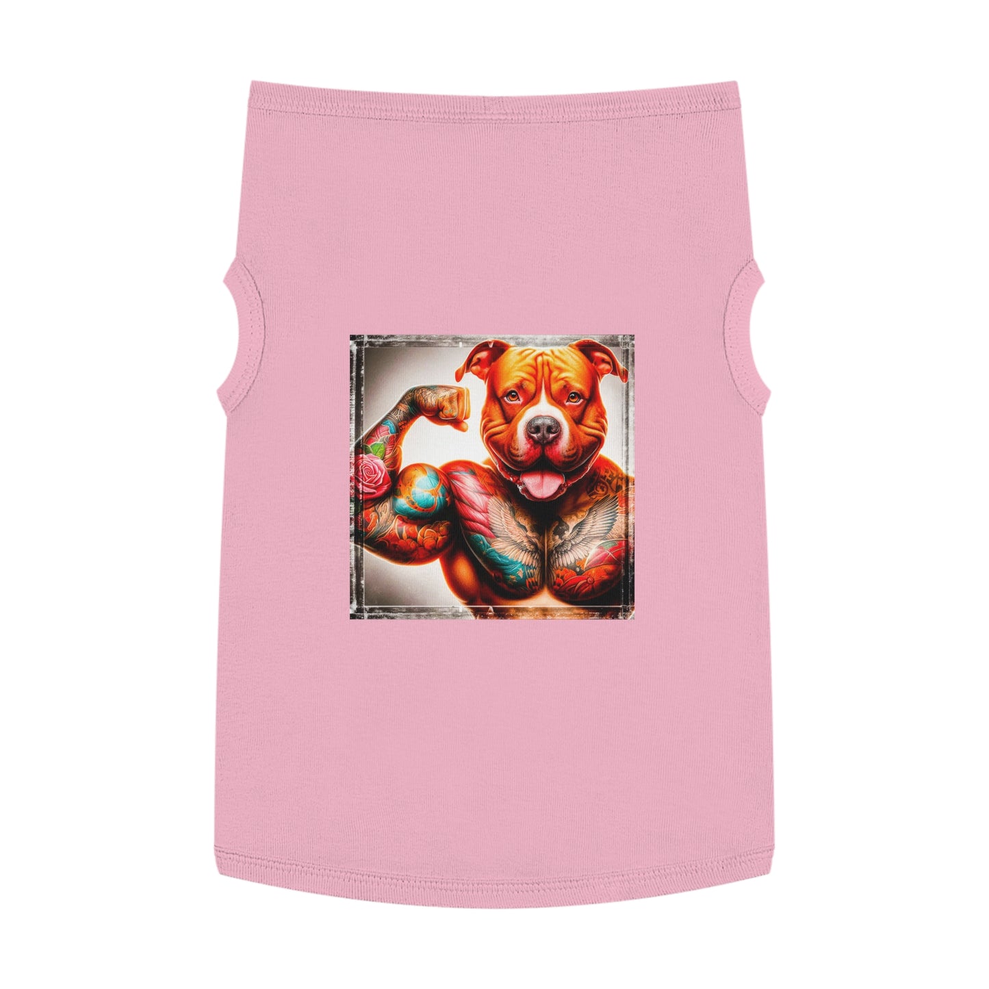 Pet Tank Top Pit Bull arm muscles Pets Printify XL Pink