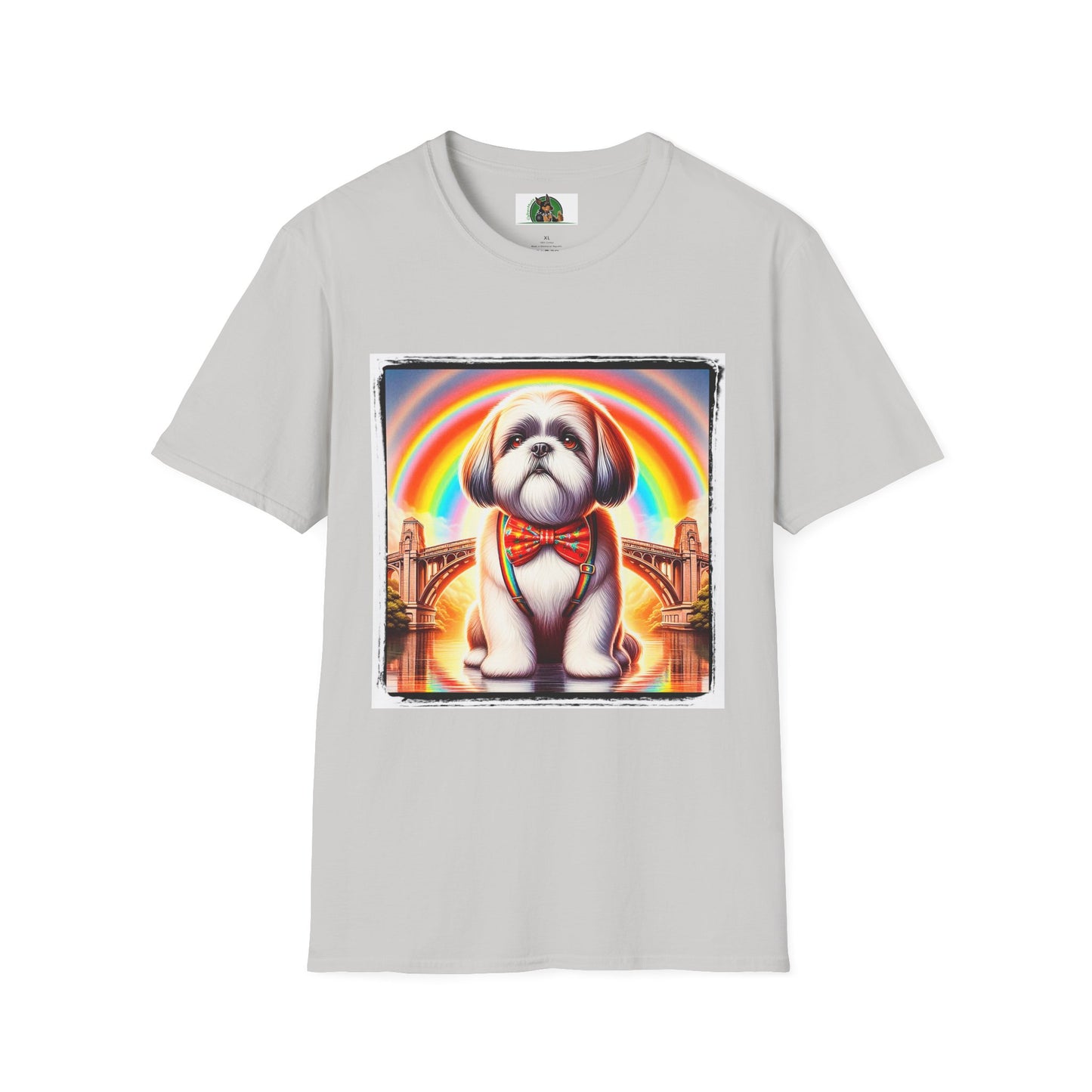 Shih Tzu rainbow shirt. T-Shirt Printify S Ice Grey