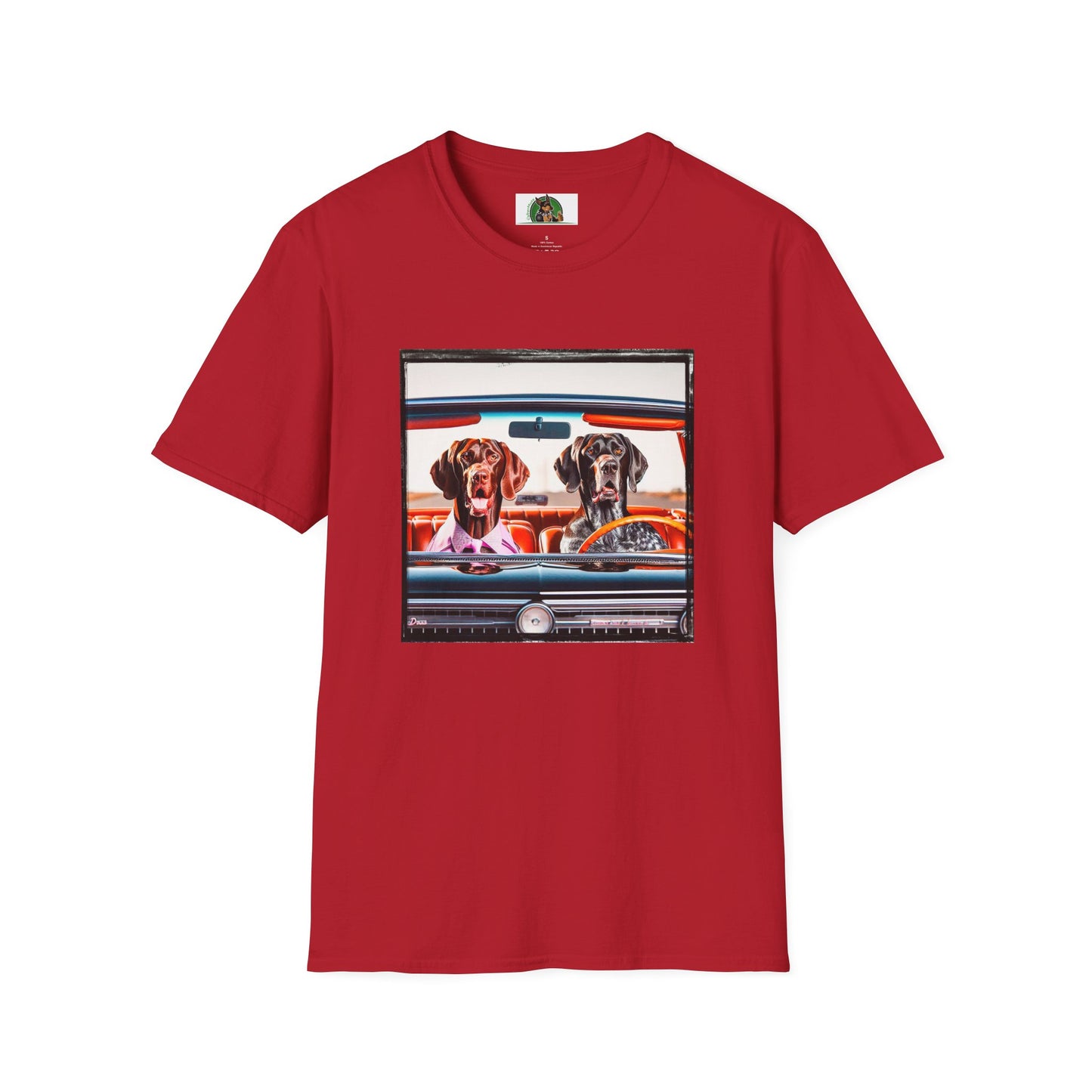 Wacky German Shorthaired Pointer friends hangout t shirt T-Shirt Printify S Cherry Red