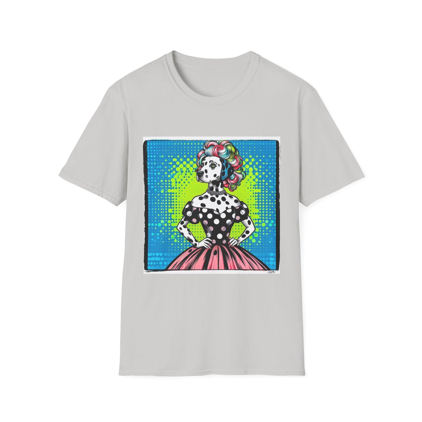 Dalmatian roaring 50s t shirt T-Shirt Printify S Ice Grey