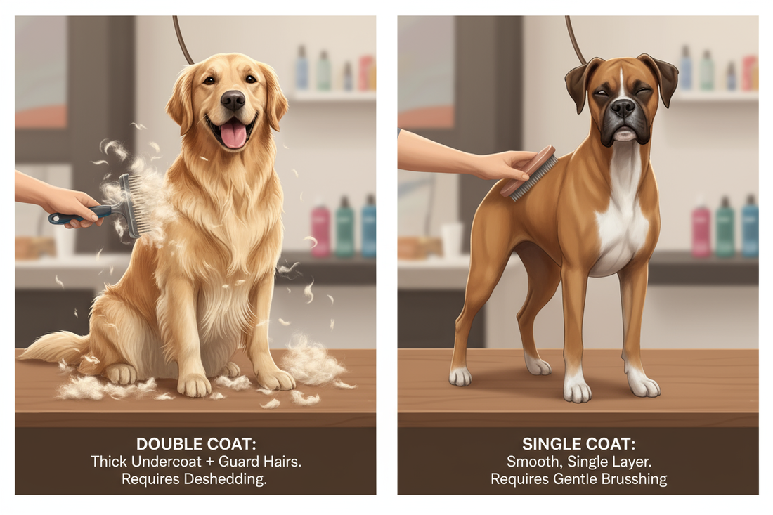Double-coated breeds need regular brushing and seasonal deshedding, while single-coated breeds benefit from gentler grooming and occasional trims. Understanding your dog’s coat type helps prevent skin issues and keeps their fur healthy.